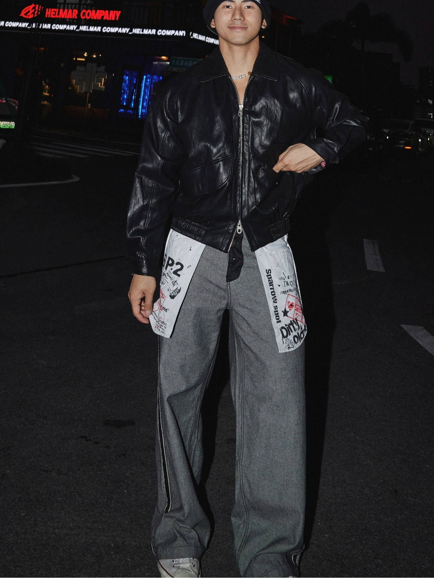 Urban Graffiti Patchwork Statement Jeans