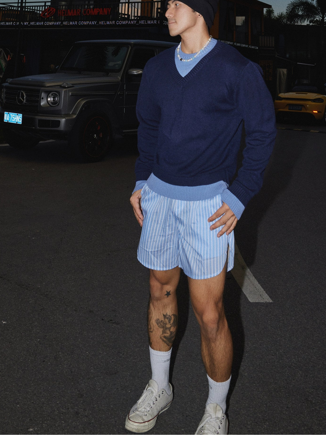 V-Neck Contrast Trim Sweater