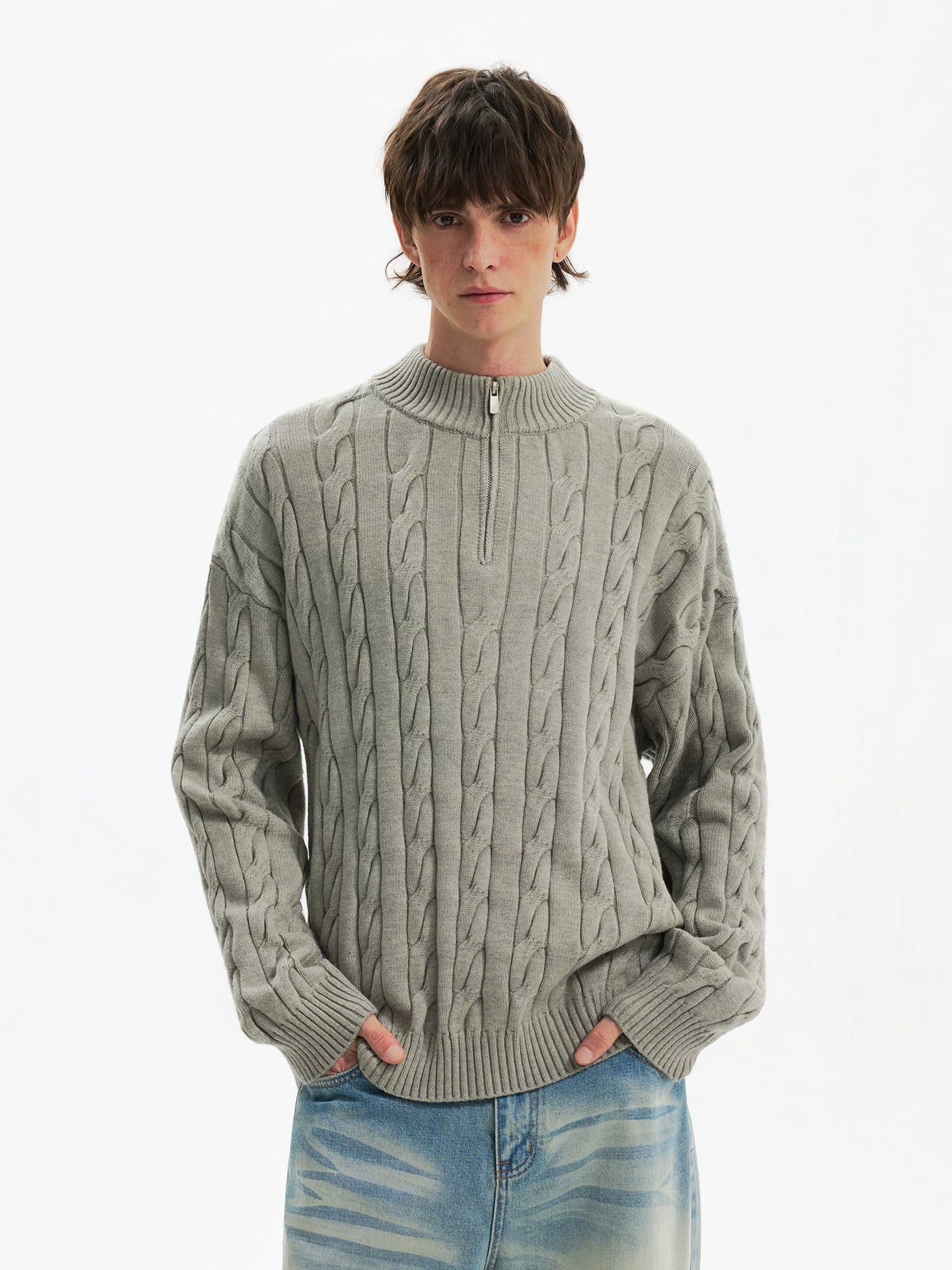 Stonebraid Half-Zip Knit