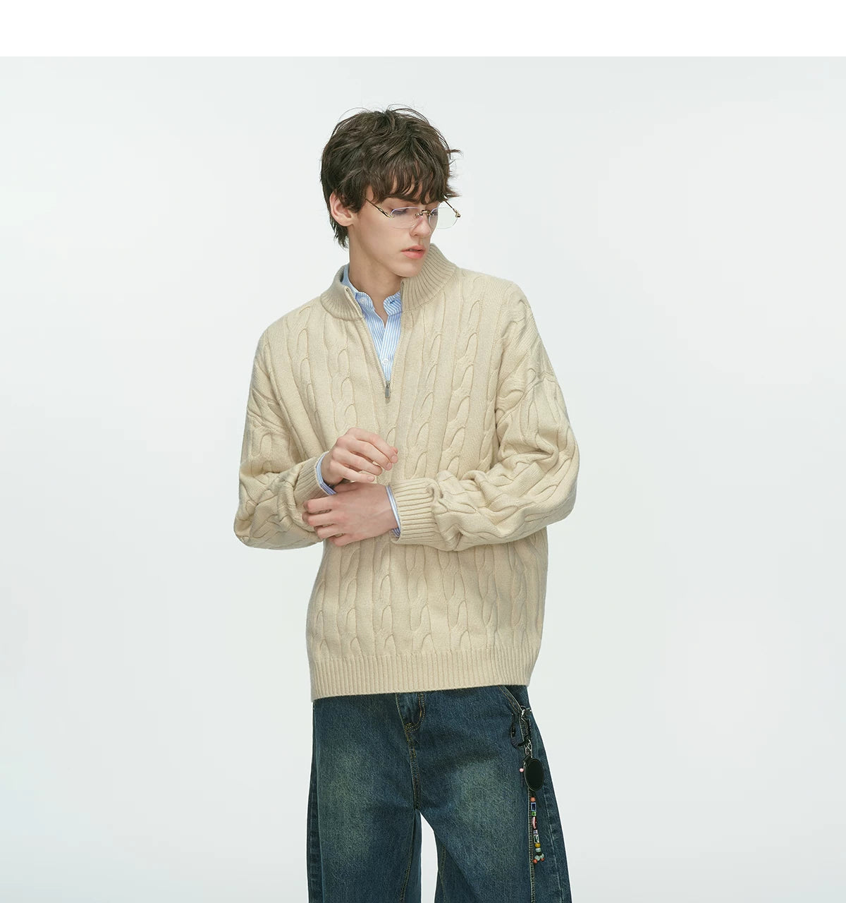 Sandline Cable Half‑Zip Sweater