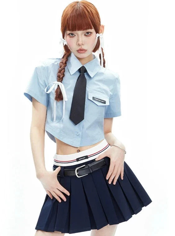 Sky High Crop Uniform Top