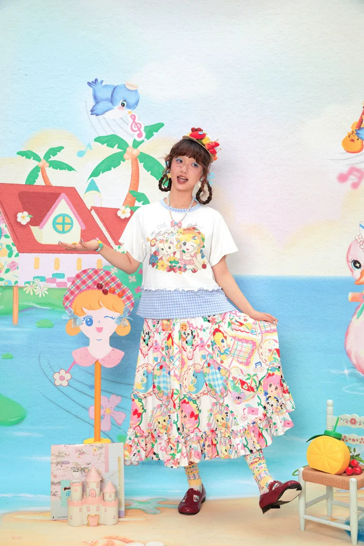 Magical Girl Gingham Summer Crop Top