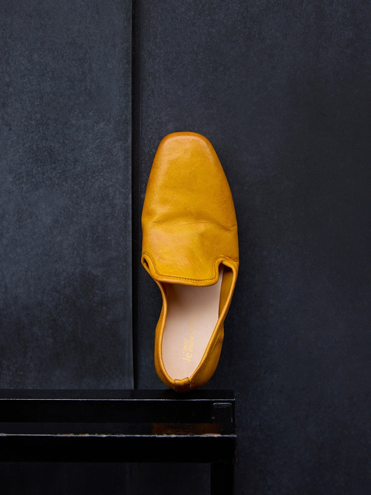 Colorful Leather Square Toe Loafers