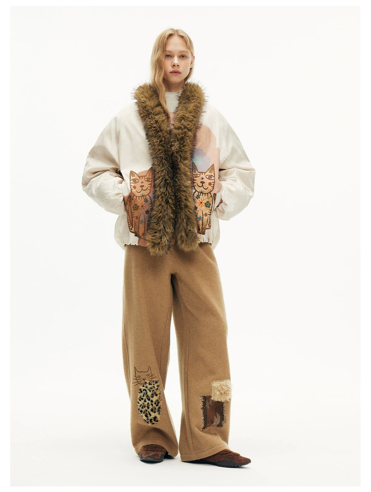 Cosmic Kitty Faux Fur Embrace Bomber