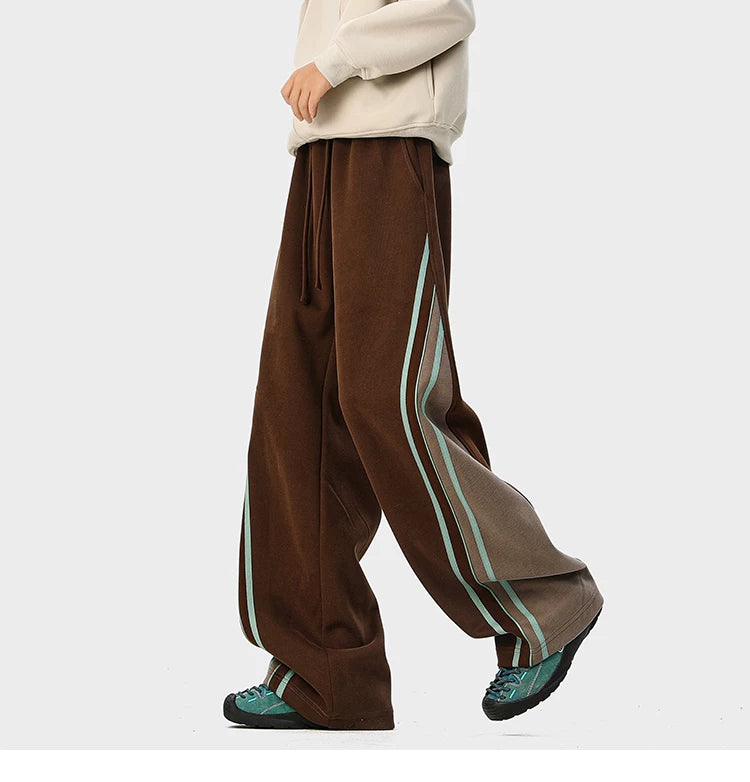 Mint-Stripe Varsity Track Pants