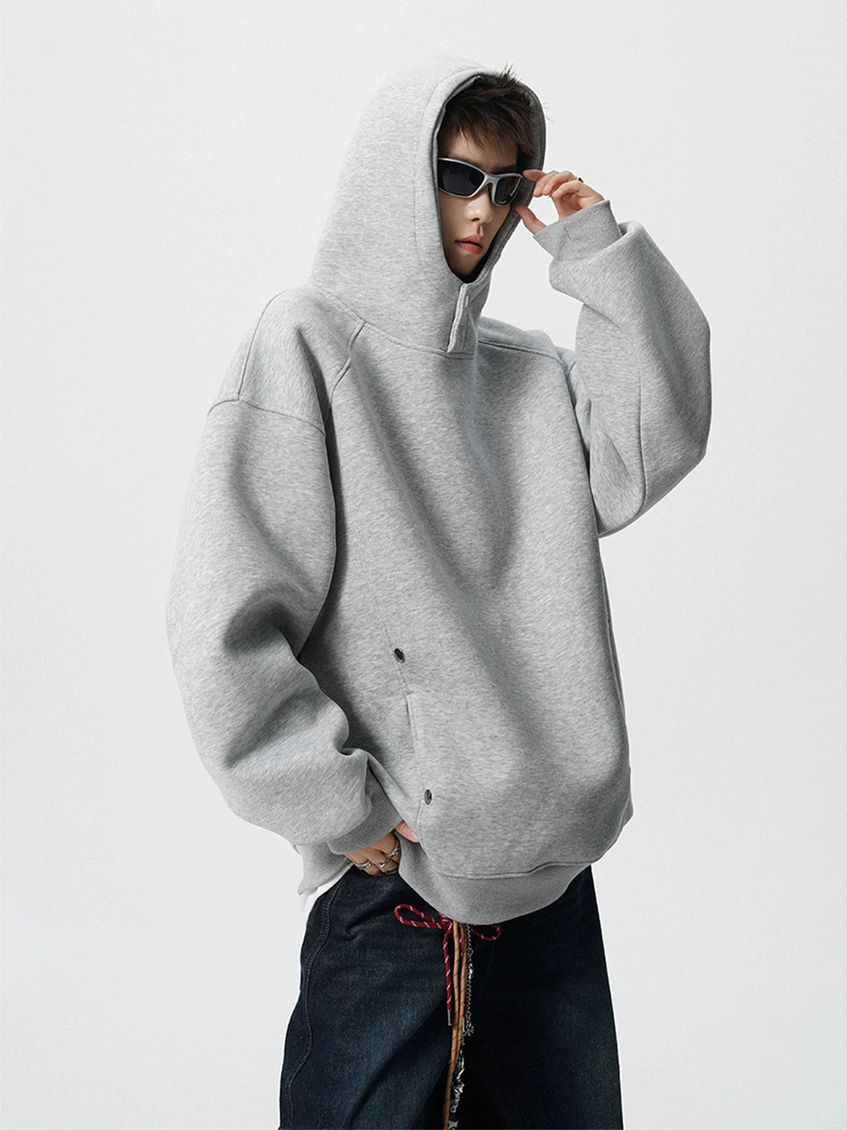 Cloudshell Snap‑Neck Fleece Hoodie