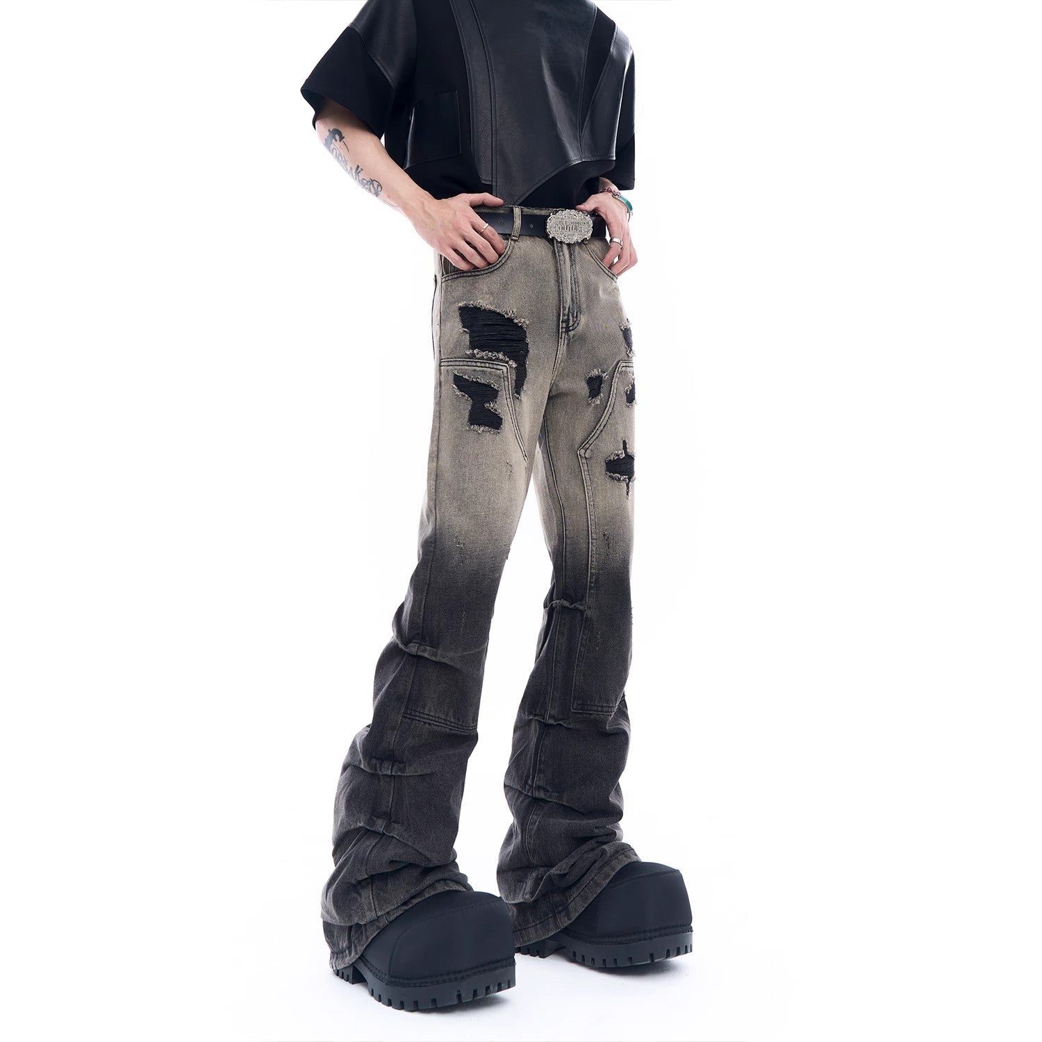 Stacked Gradient Jeans
