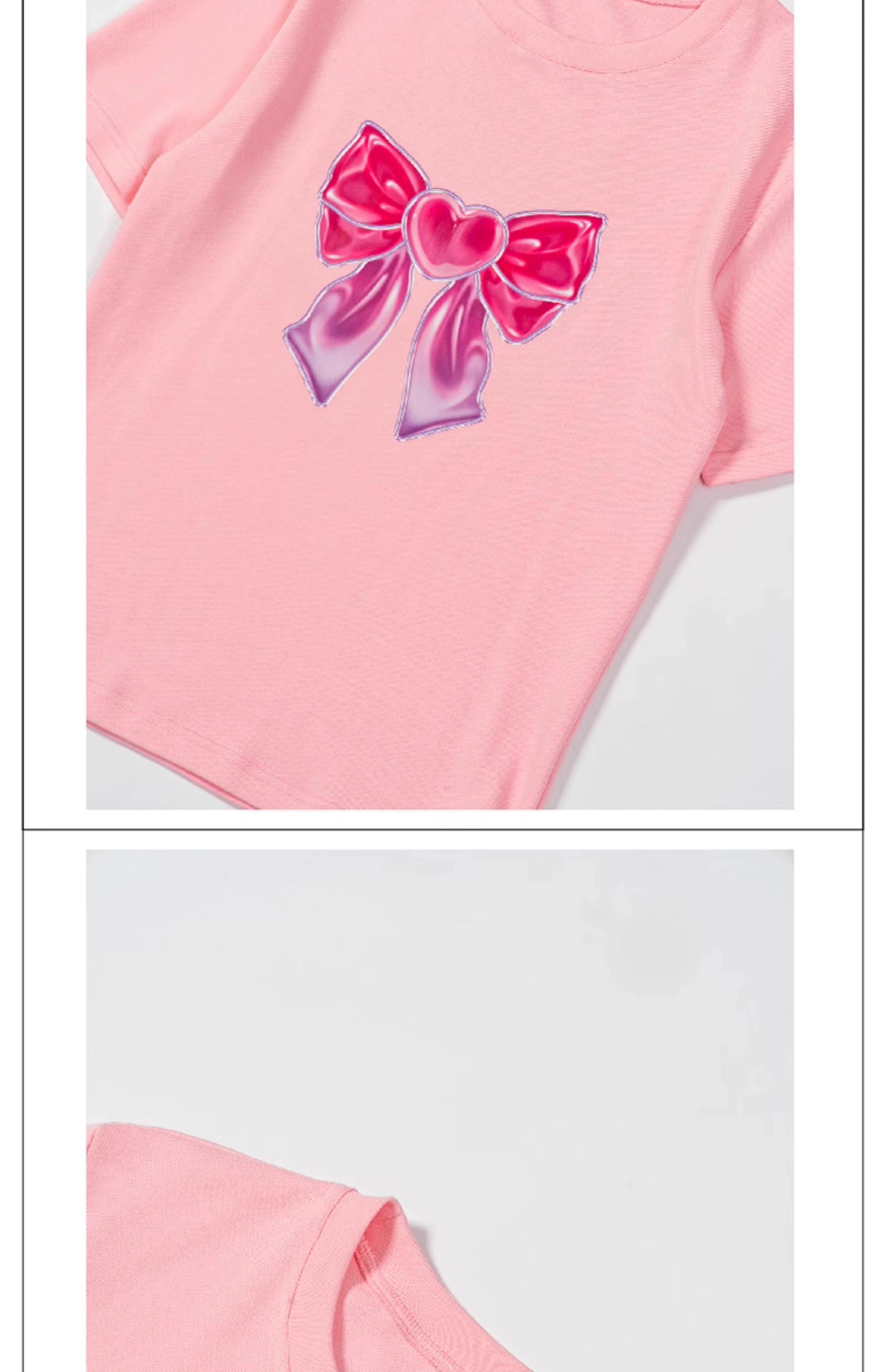 Playful Bow Graphic Tee - chiclara