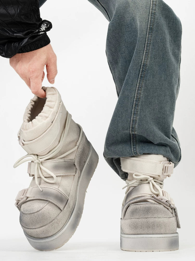 Lunar Drift Shearling Buckle Boots