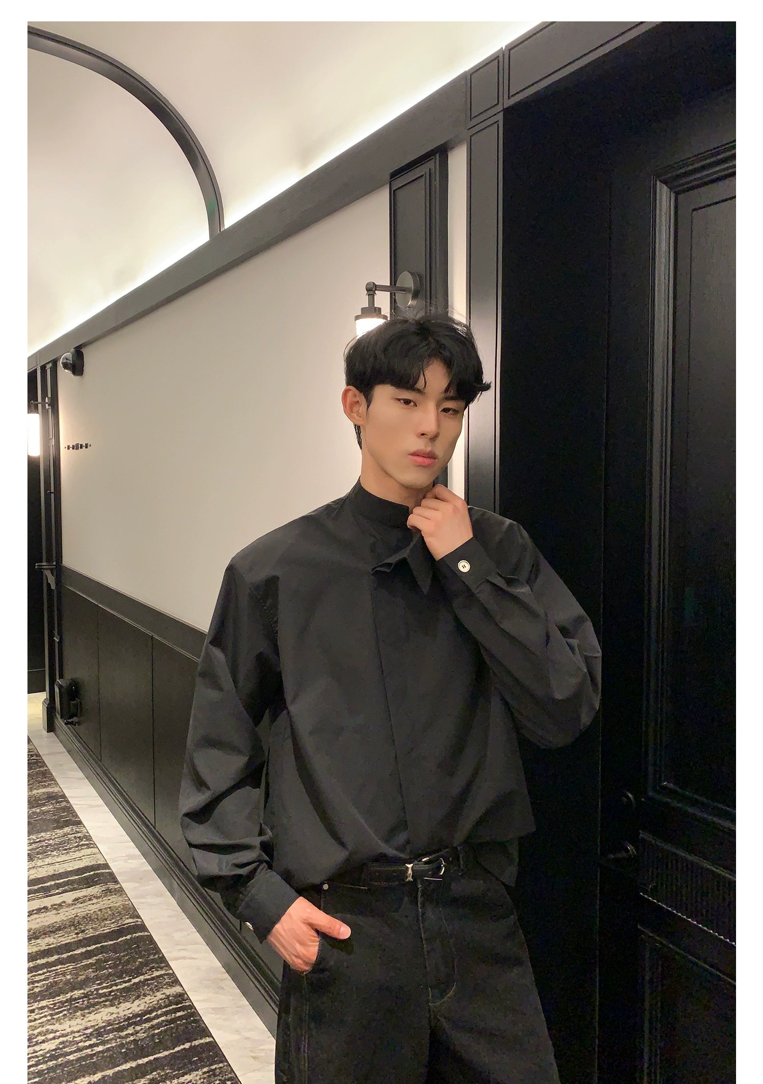 Asymmetric Collar Dress Shirt