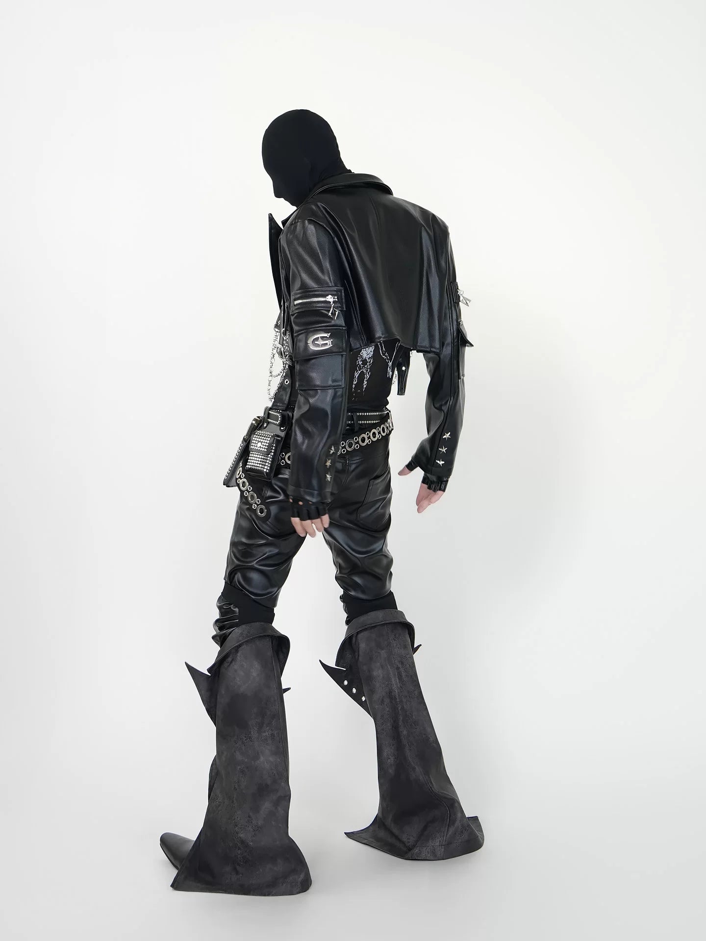 Chain‑Linked Tactical Crop Rider Jacket