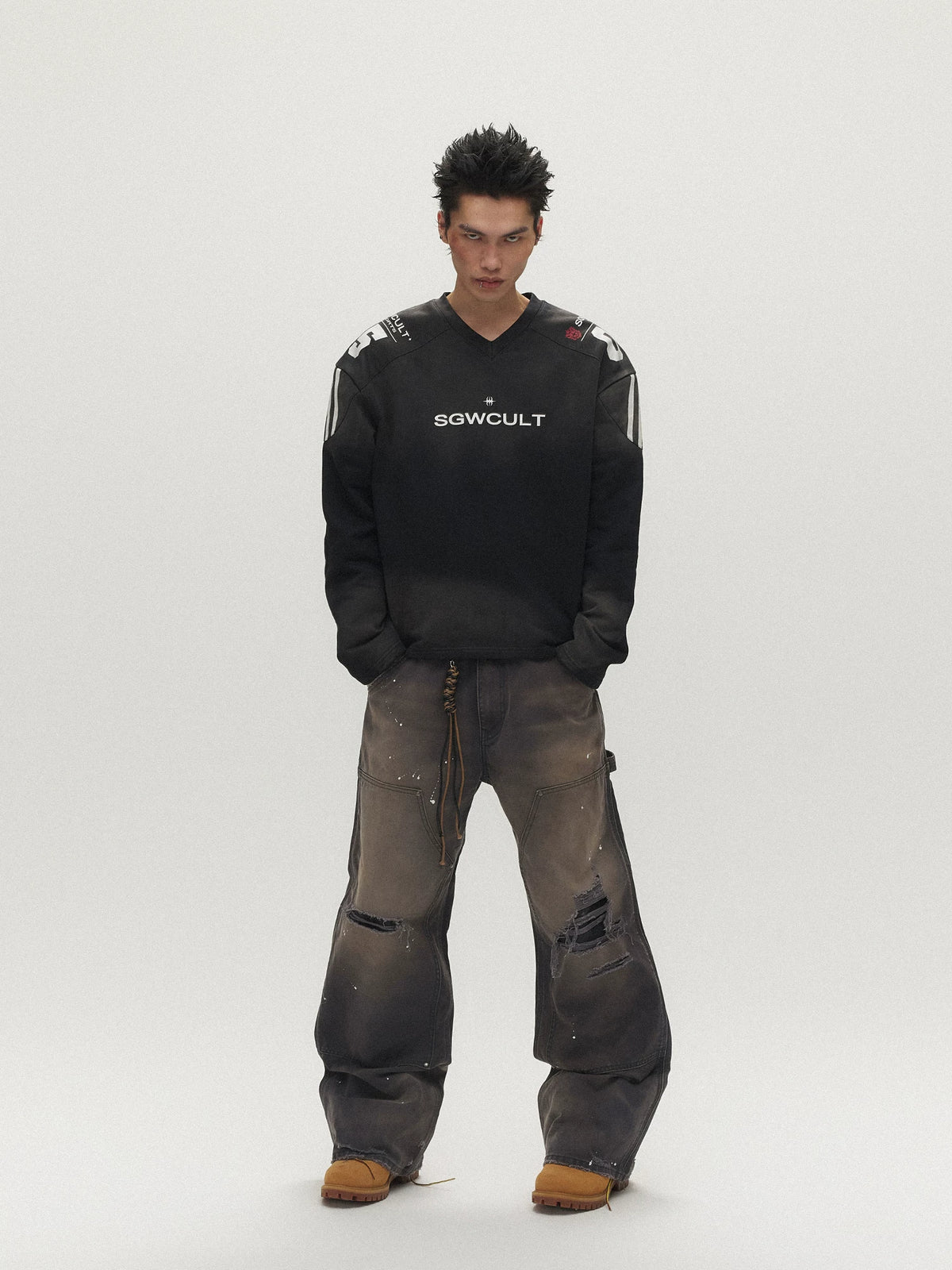 Shadow League 05 V-Neck Jersey Top