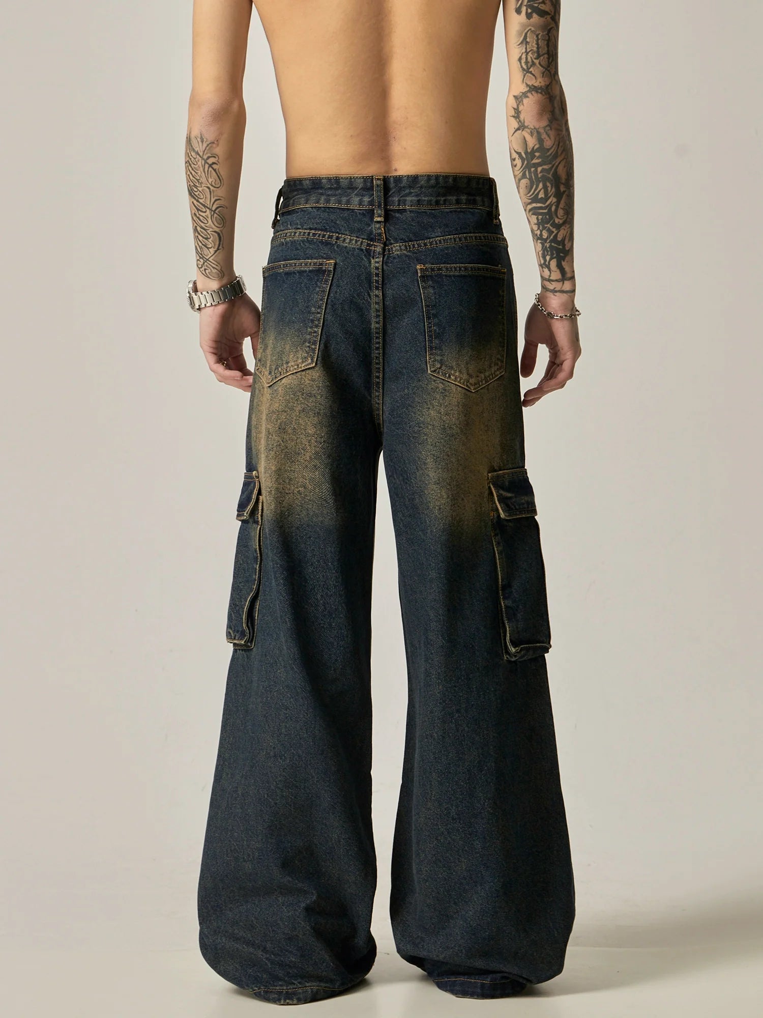 Ombre Blaze Wide-Leg Cargo Jeans