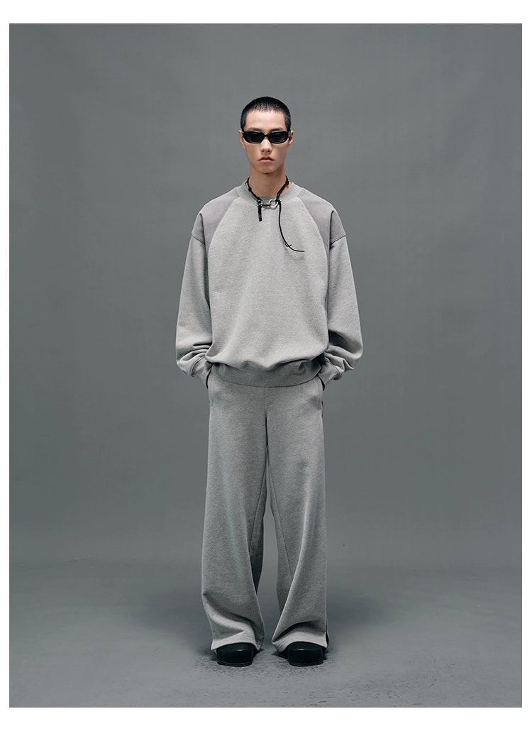 Panel Structural Sweatshirt & Athletic Pants Set