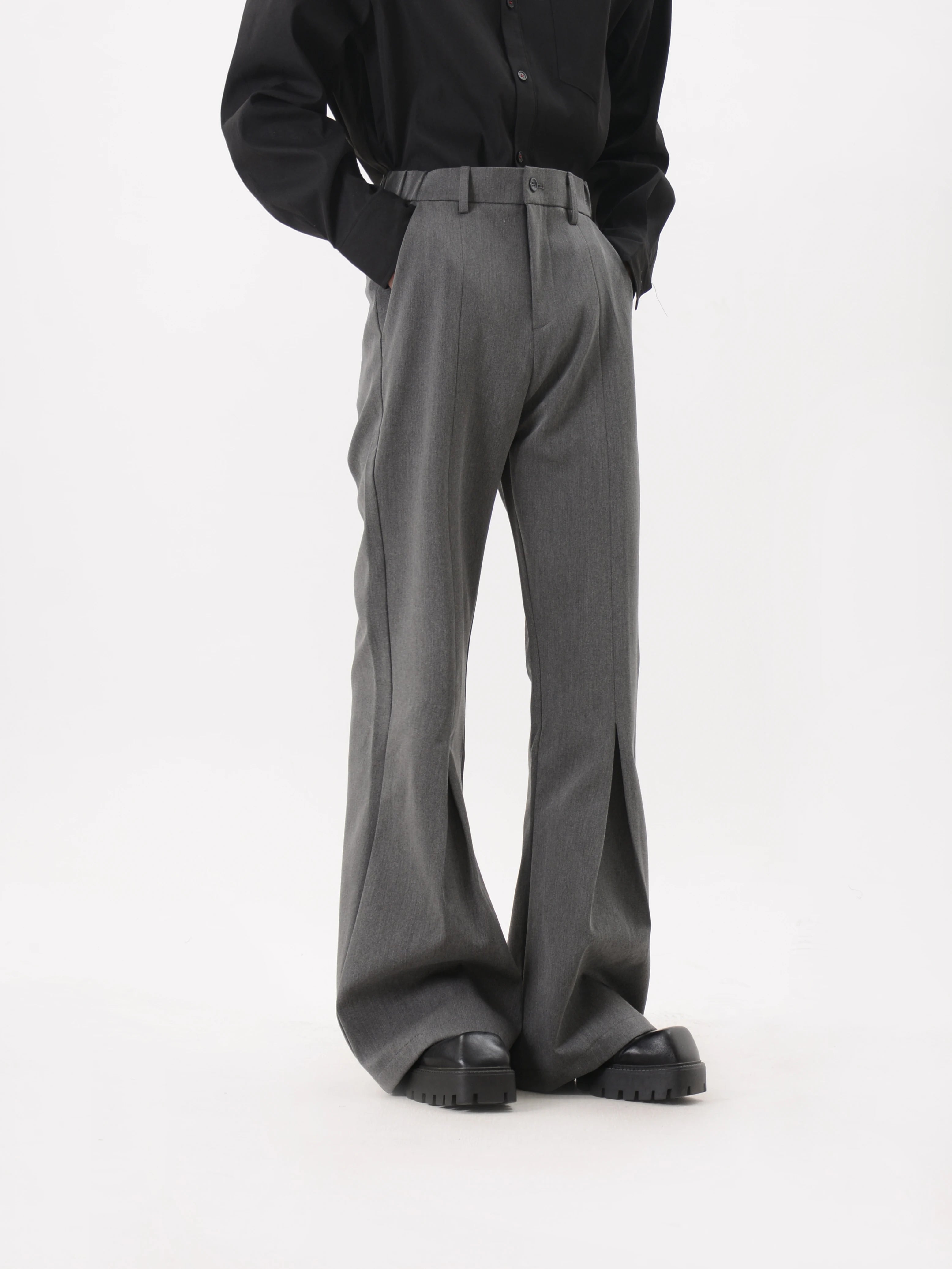 Slate Crease Sculpted Flare Trousers