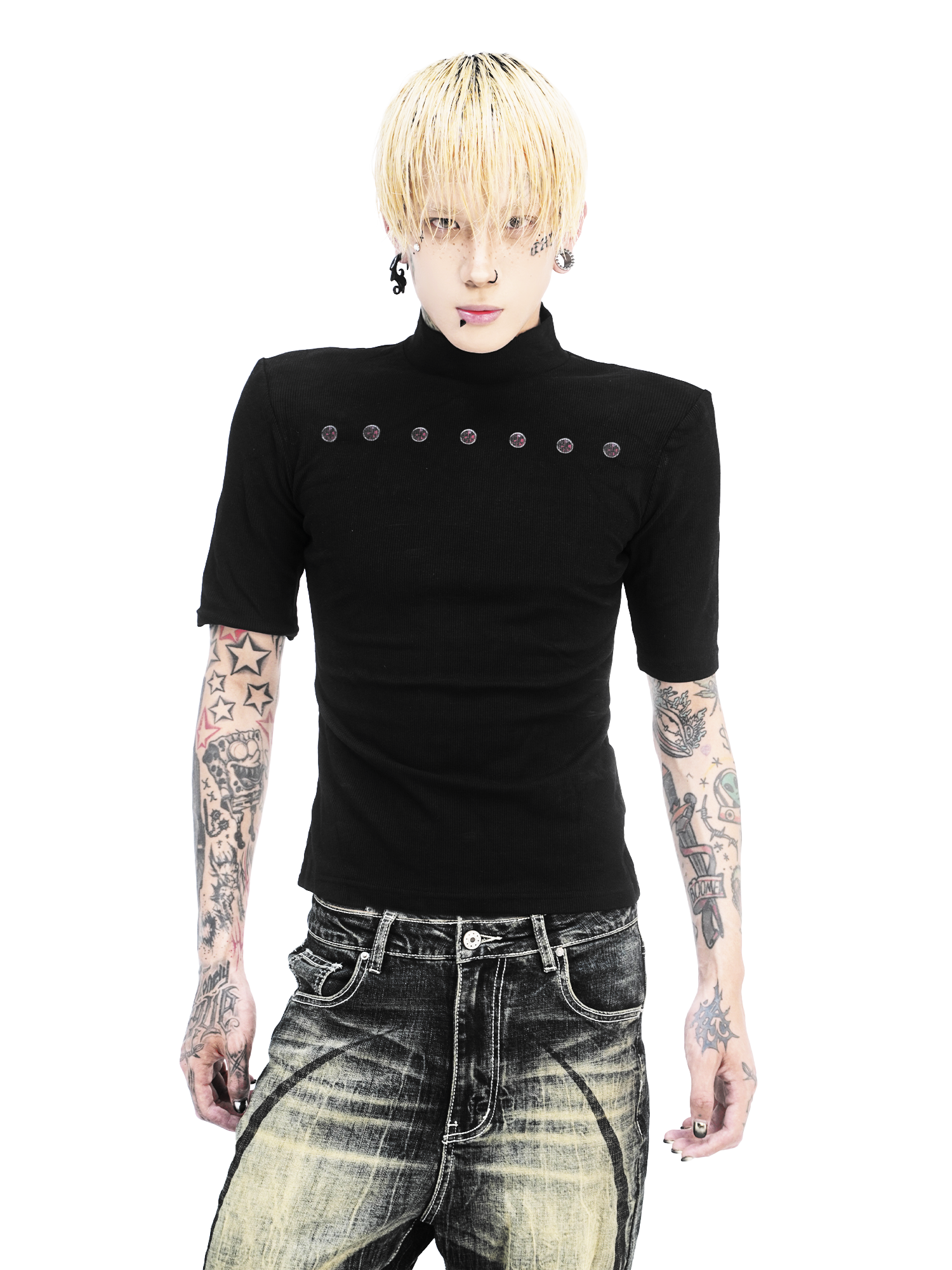 Crimson Sigil Spire Mockneck Tee