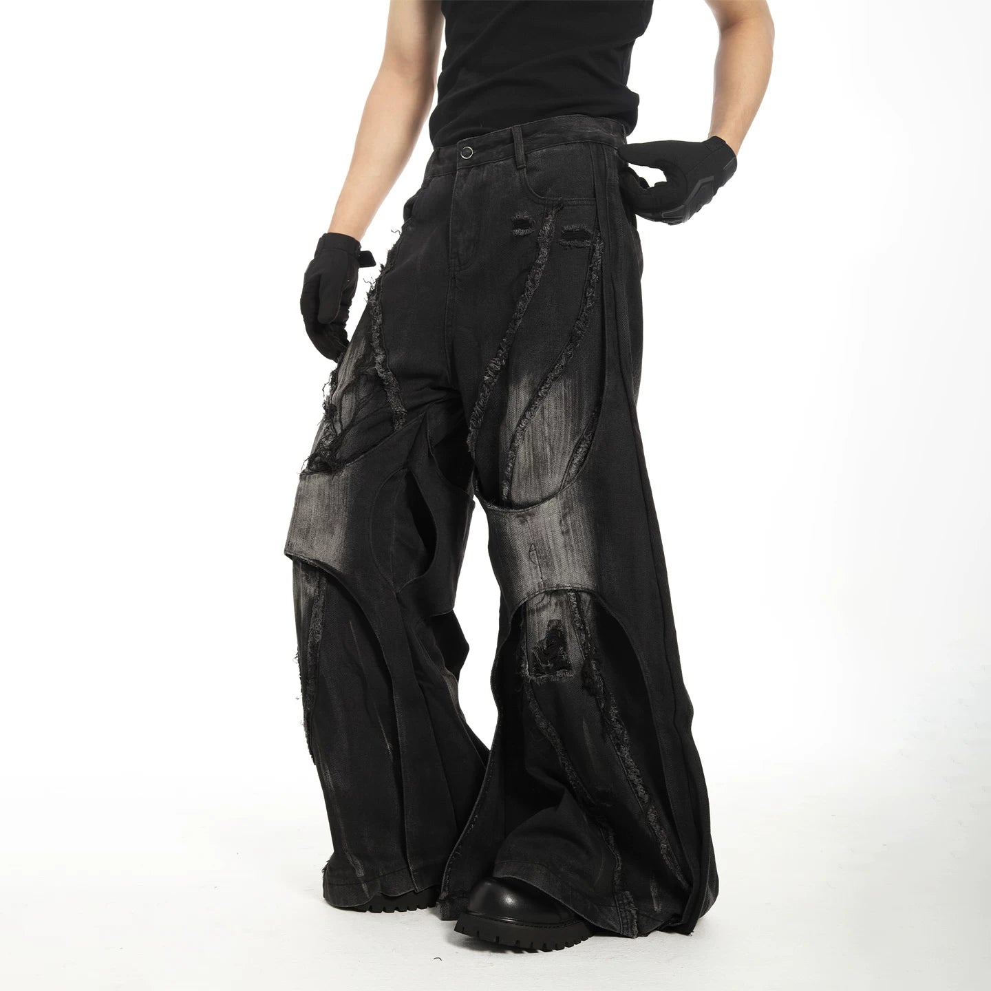 Riftcore Shredded Super-Flare Jeans