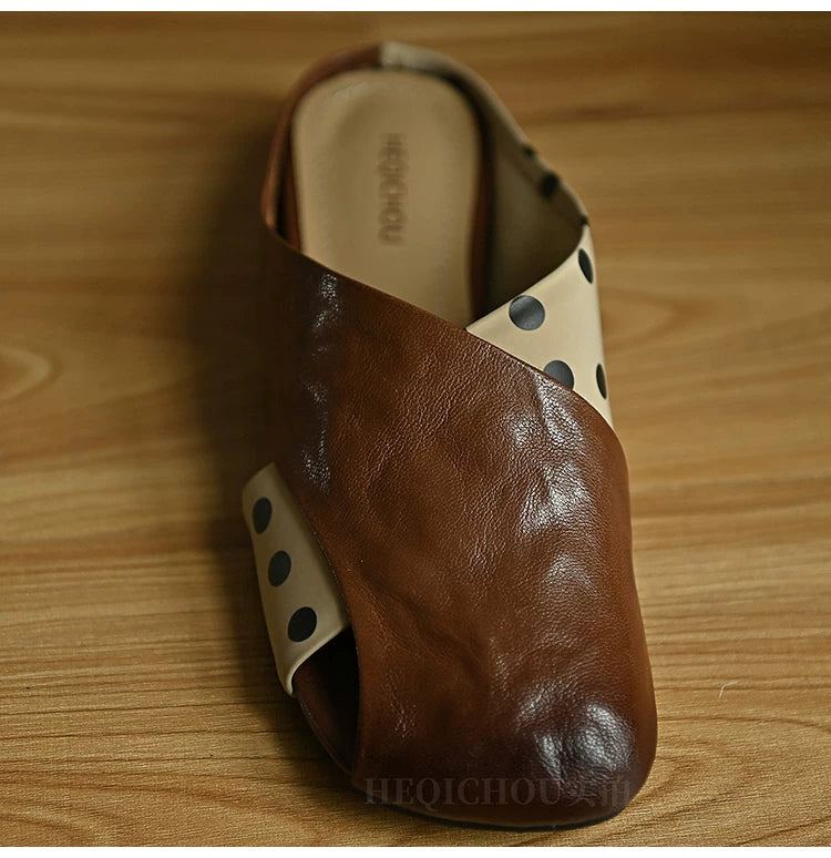 Mirelle Polka-Dot Cross Strap Sandals