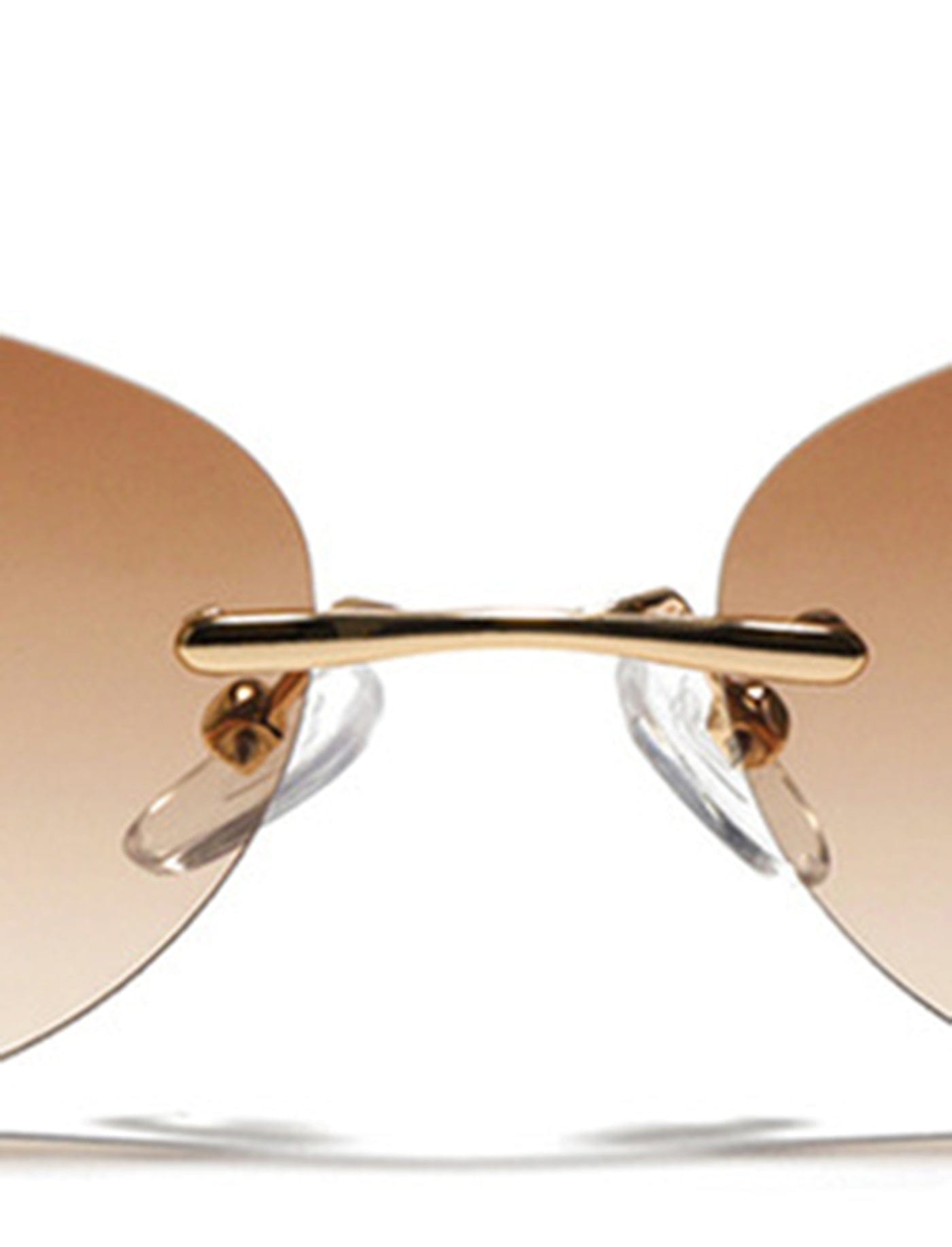 Rimless Oval Metal Fashion Sunglasses