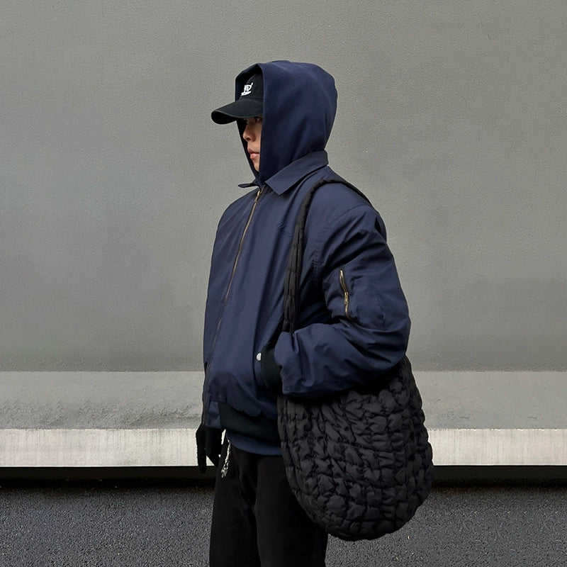 Midnight Harbor Hooded Bomber Jacket