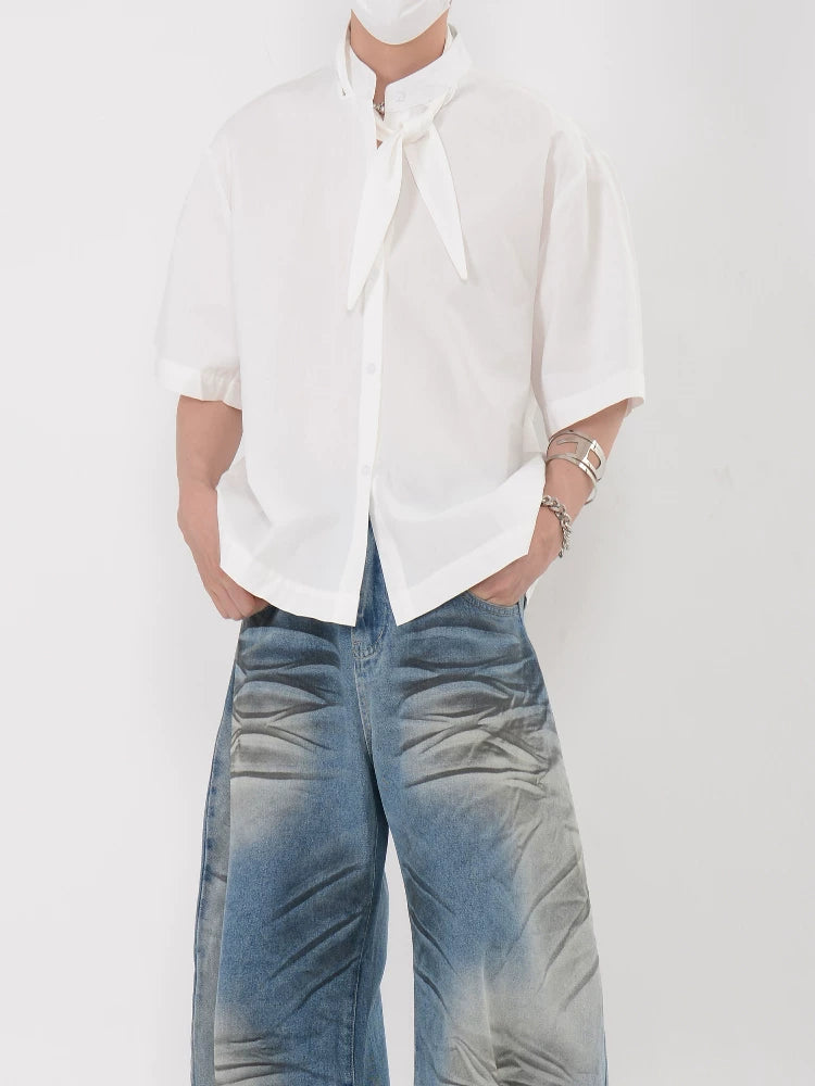 Skyband Knot Collar Shirt