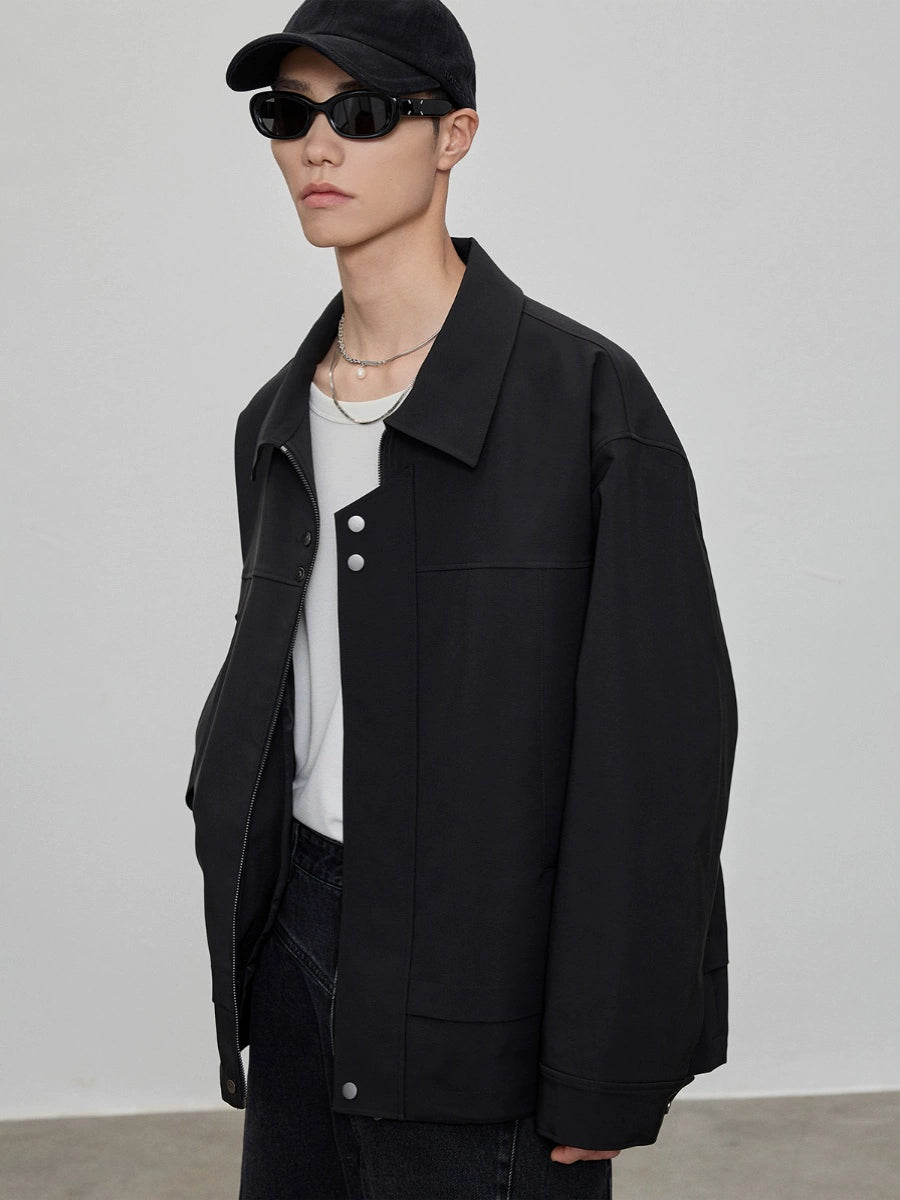 Vertical Split Square Neck Oversized Jacket