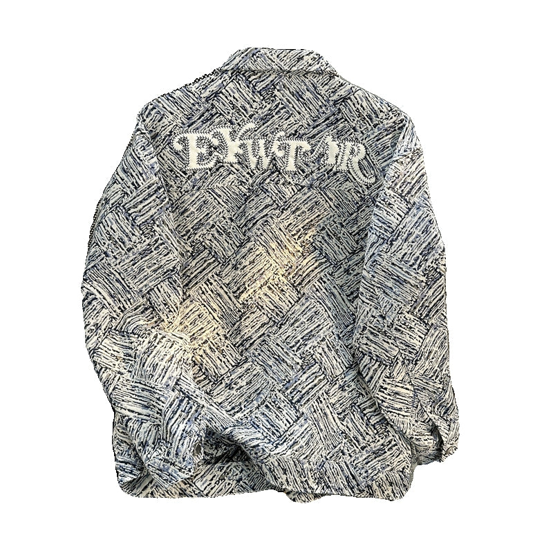 Abstract Pattern Embroidered Bomber Jacket