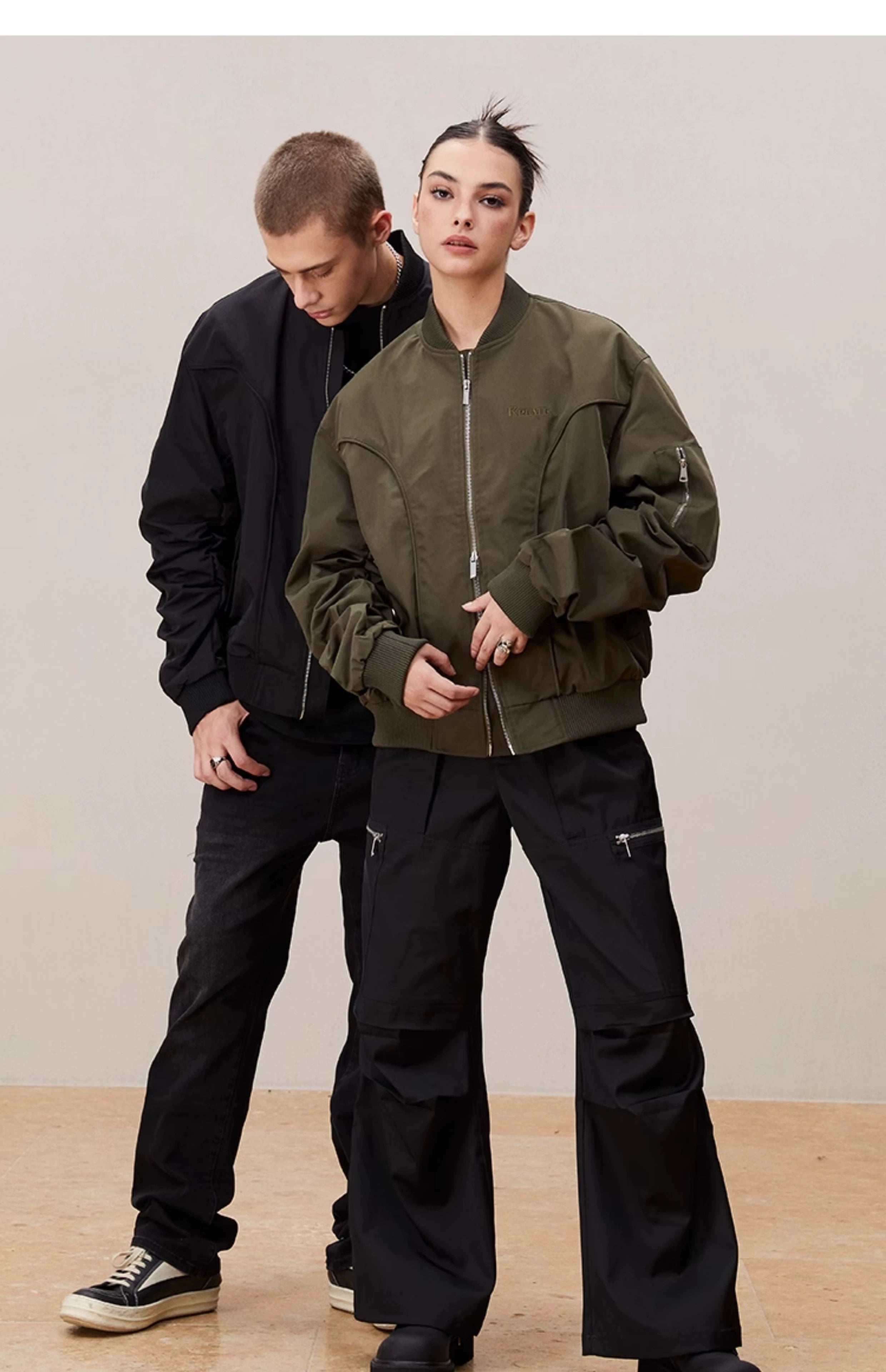 Trendy Ribbed Bomber Jackets