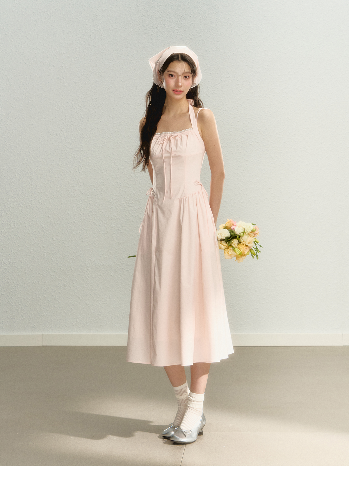 Pink Halter Bow Maxi Summer Dress