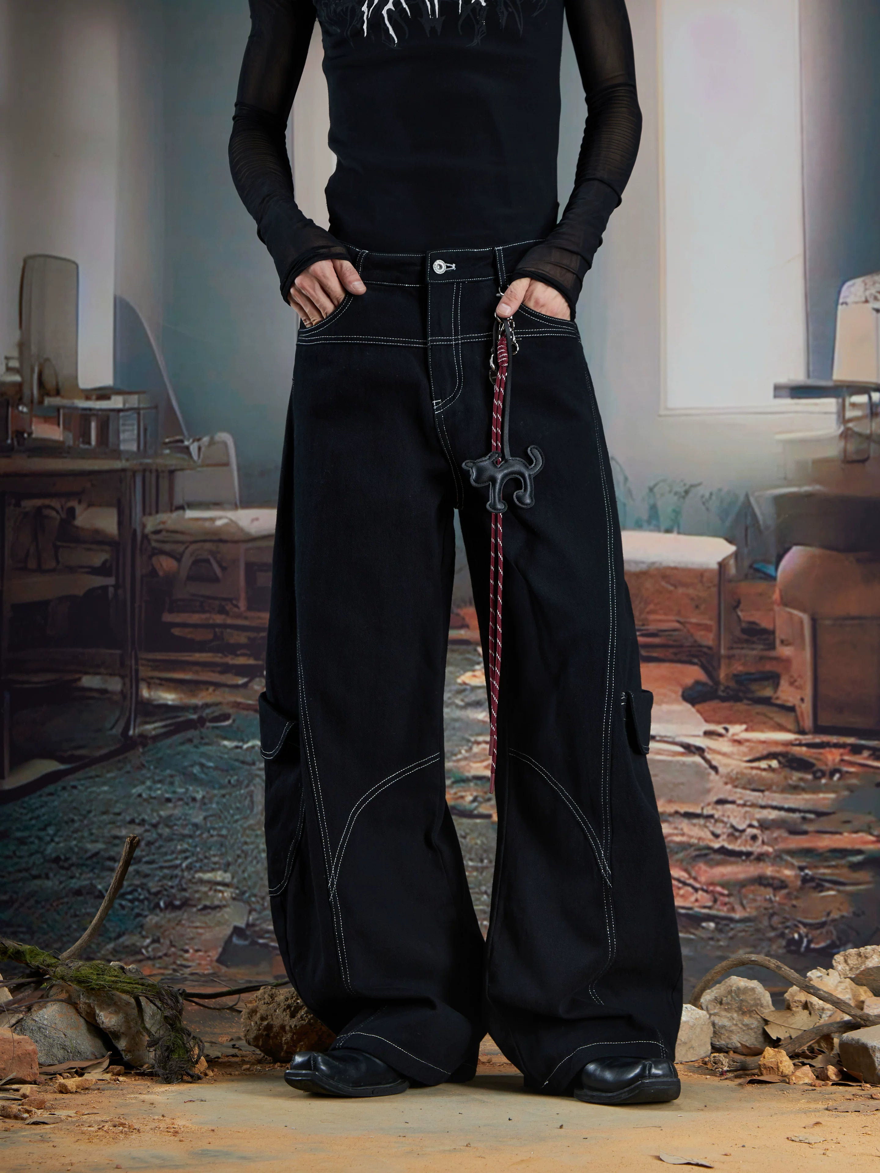 Outlaw Wide‑Leg Cargo Pants