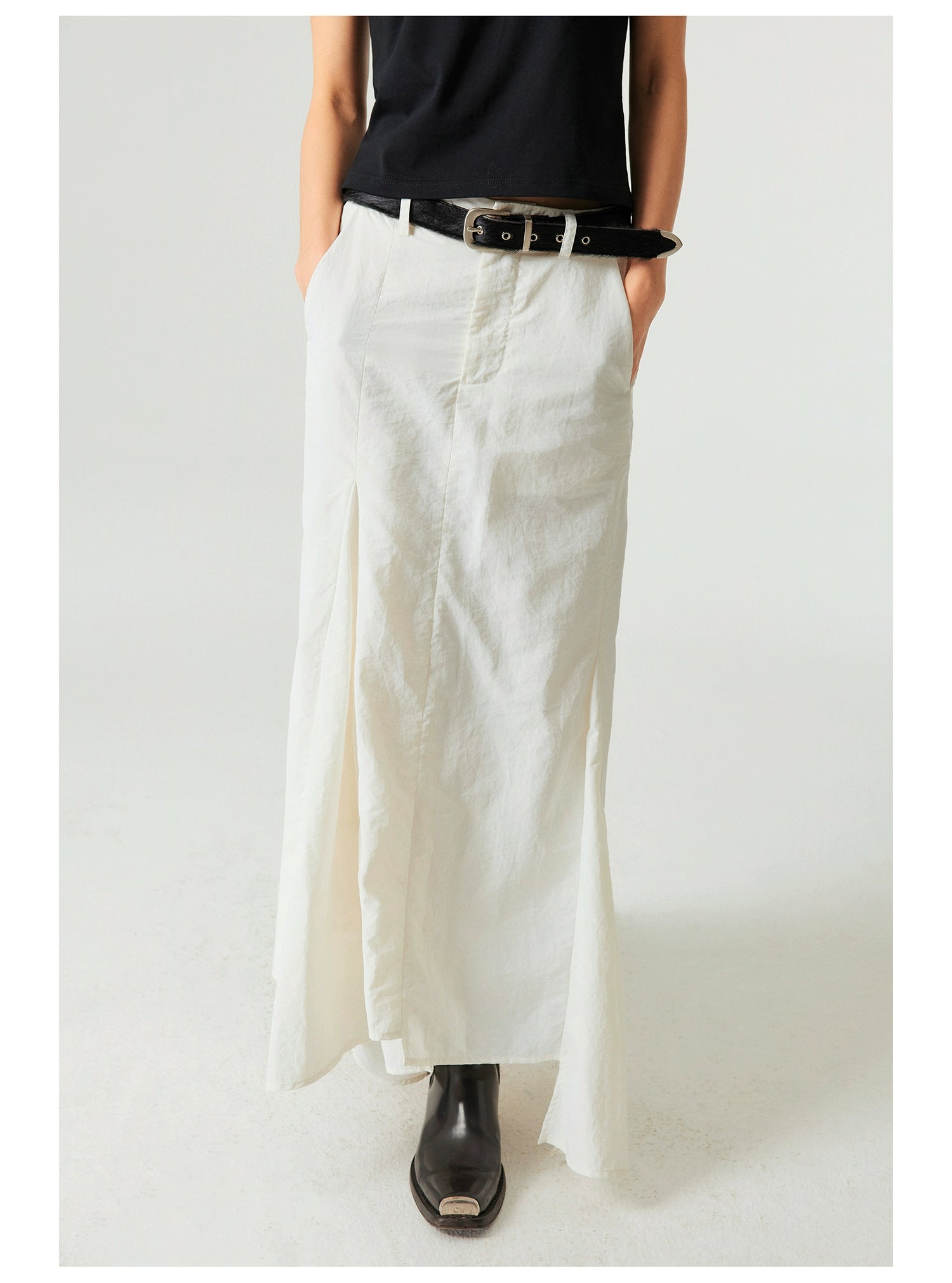 Relaxed Flared Maxi Skirt