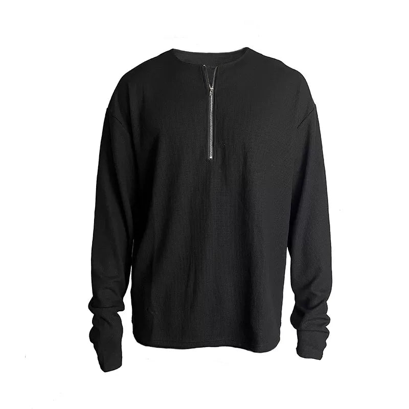Minimal Half-Zip Long-Sleeve Sweatshirt