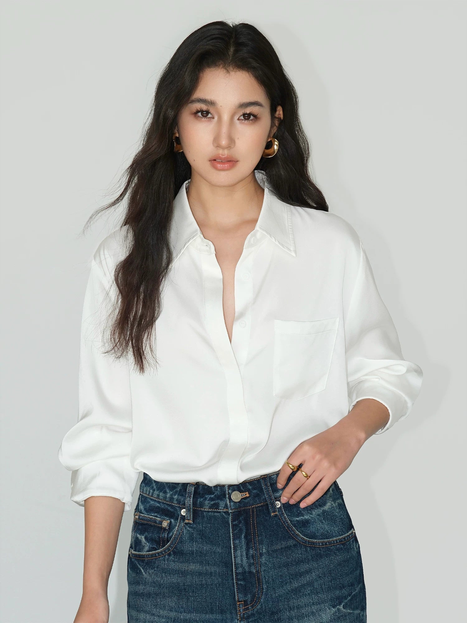 Silkline Classic Draped Pocket Shirts
