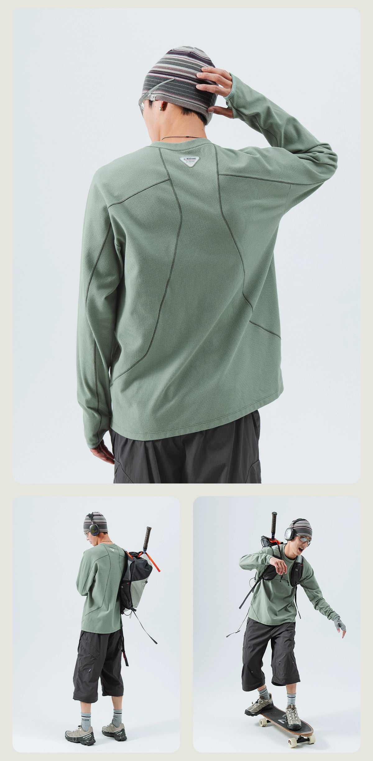 Textured Crewneck Performance Sweatshirt