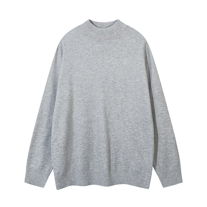 Minimalist Mock Neck Knit Sweater