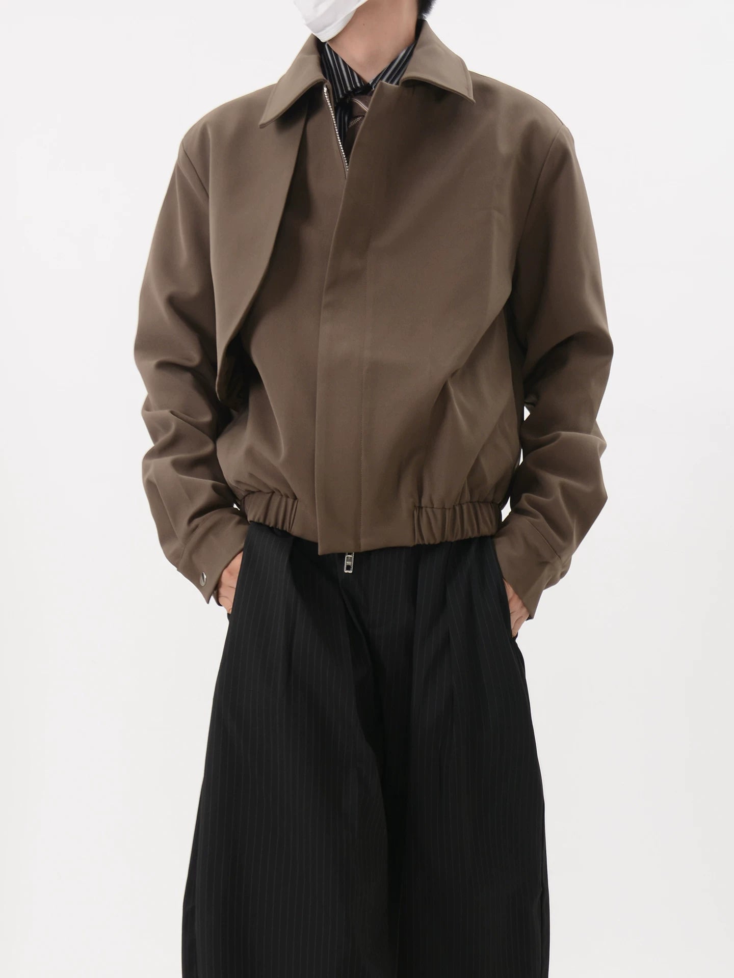 Mocha Verge Elastic Hem Blouson