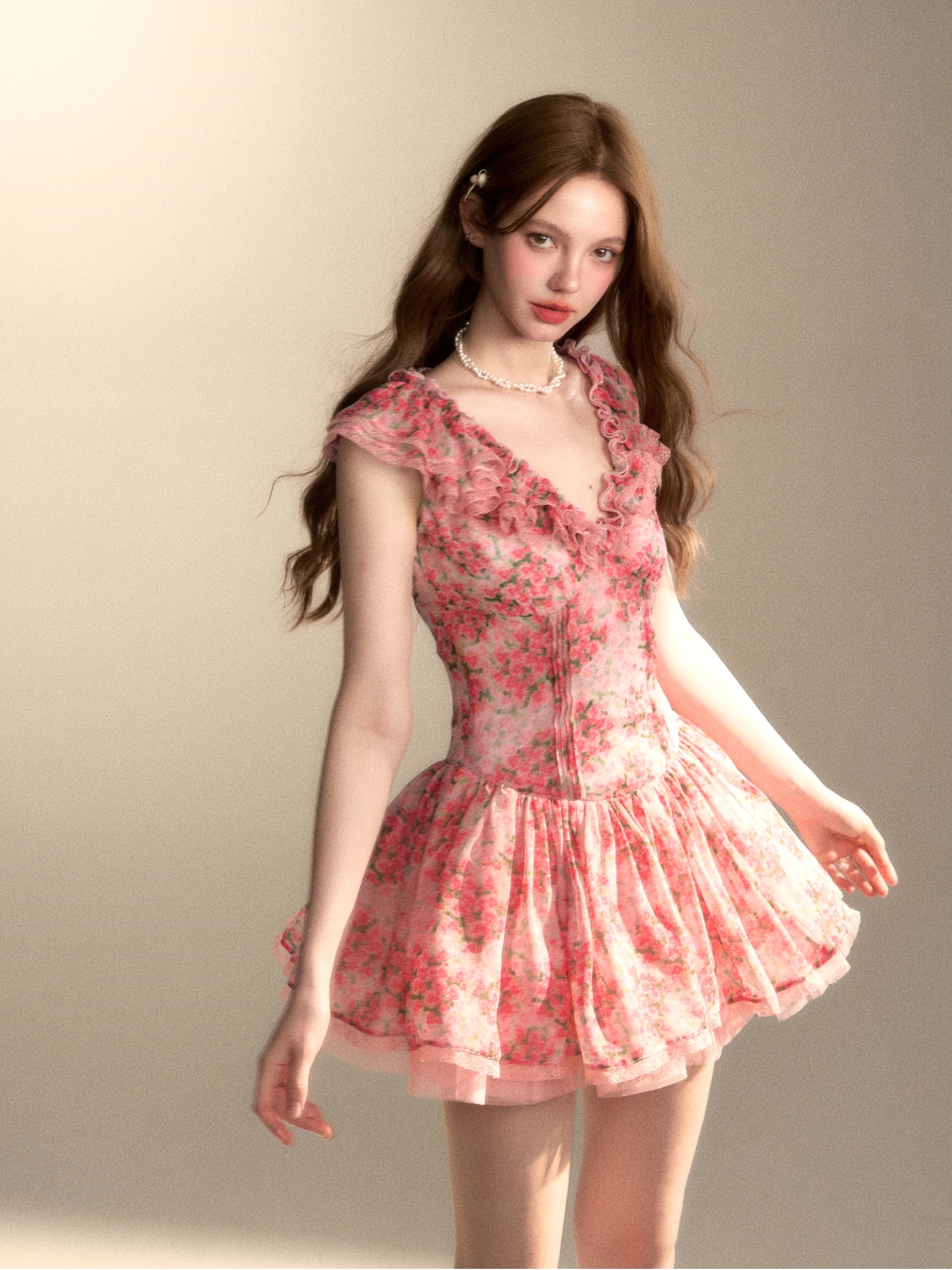 Romantic Wrap Mini Dress