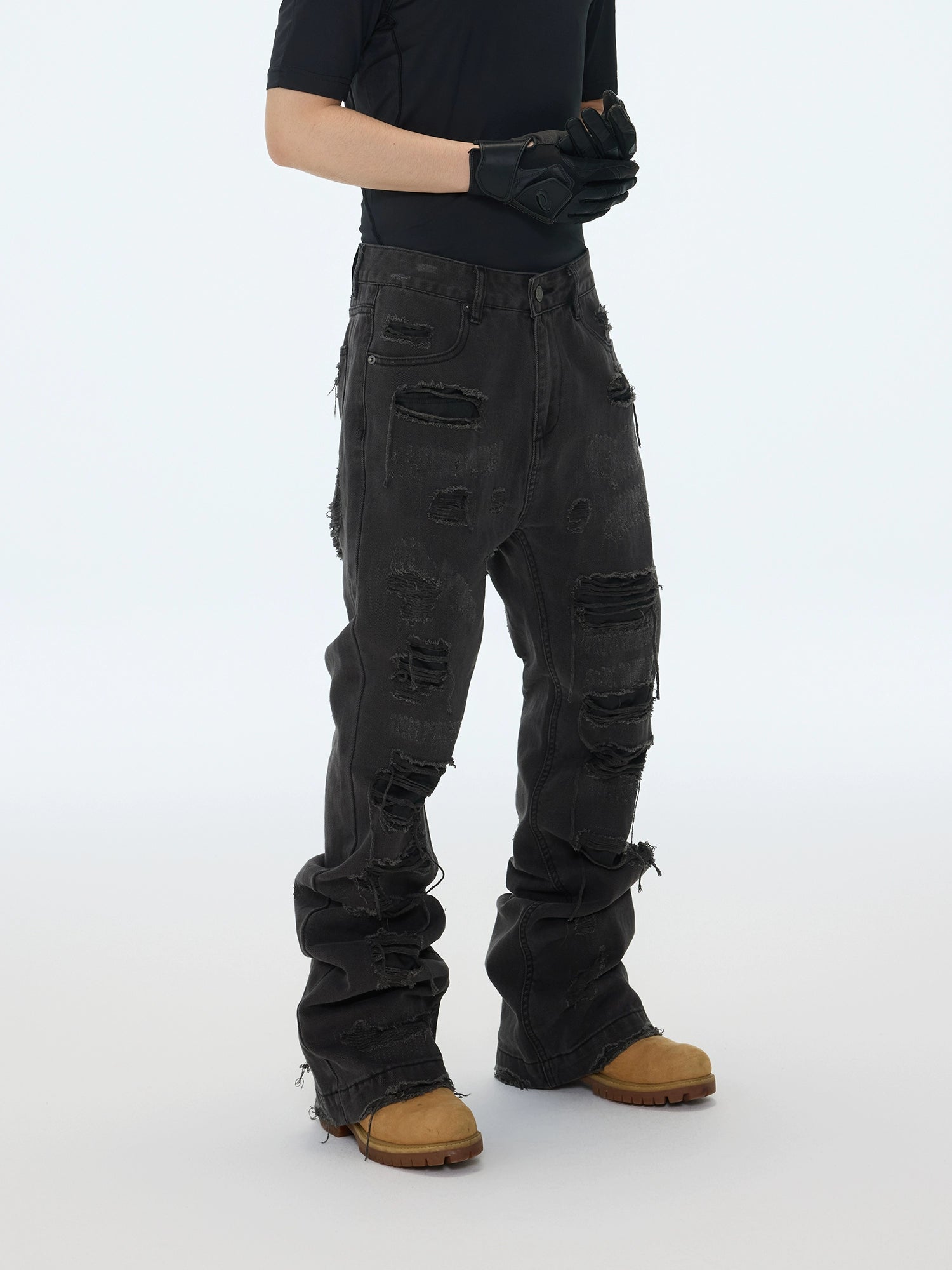 RuinForge Stacked Destroyed Jeans