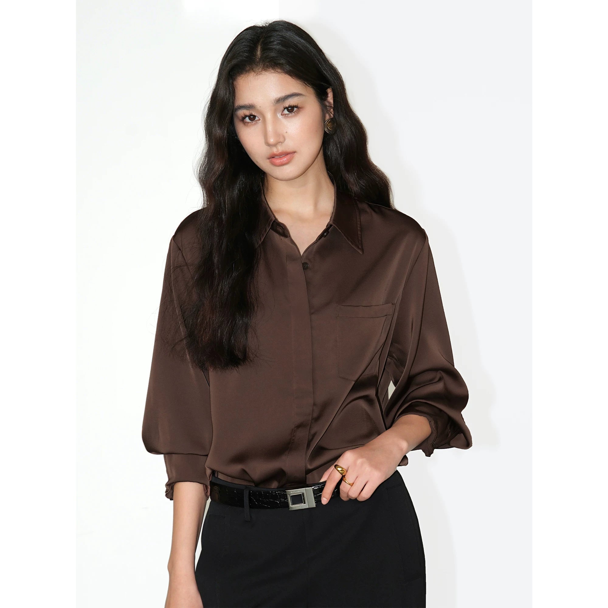 Silkline Classic Draped Pocket Shirts