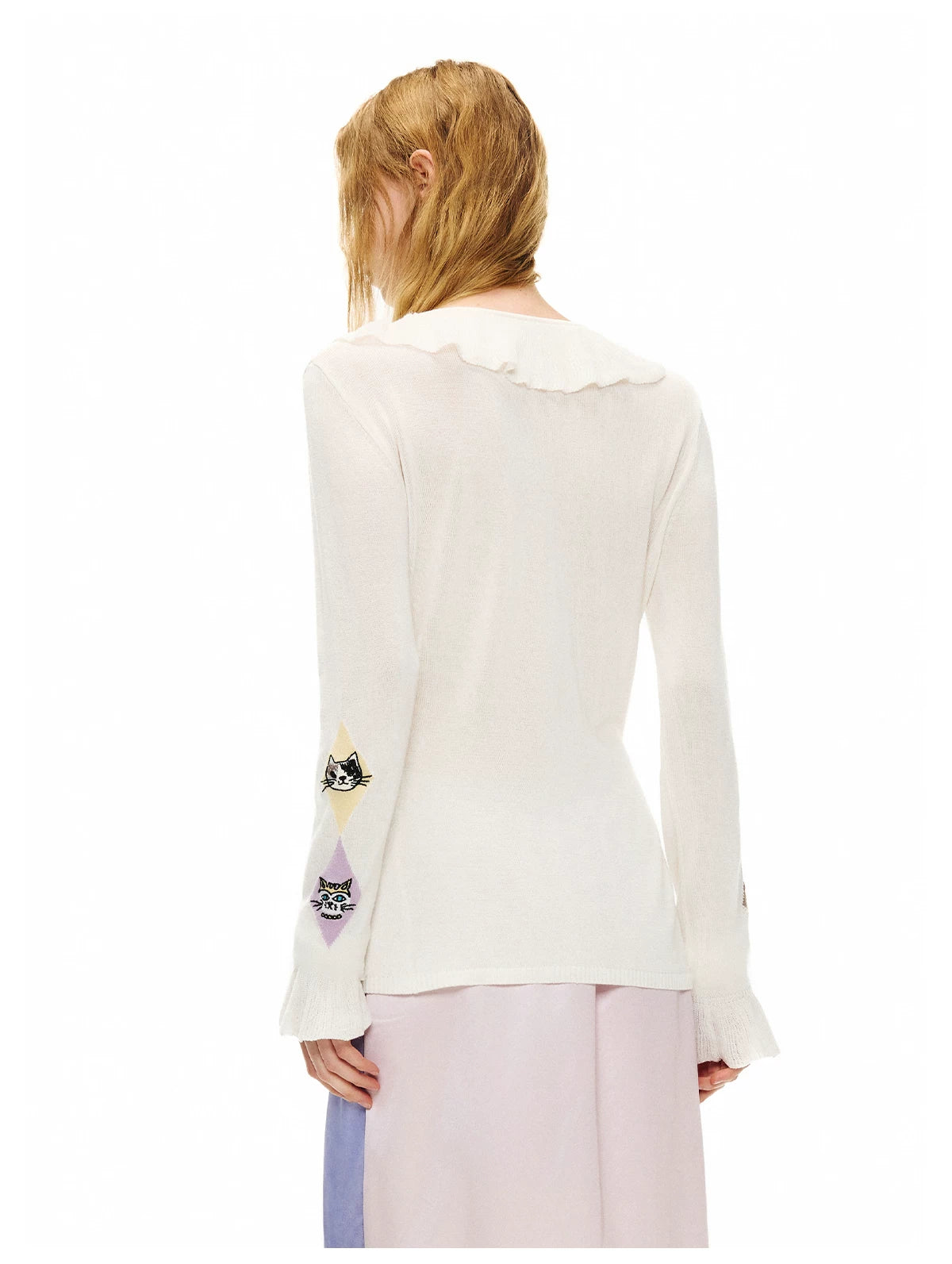 Ruffled Kitty Argyle Romance Blouse
