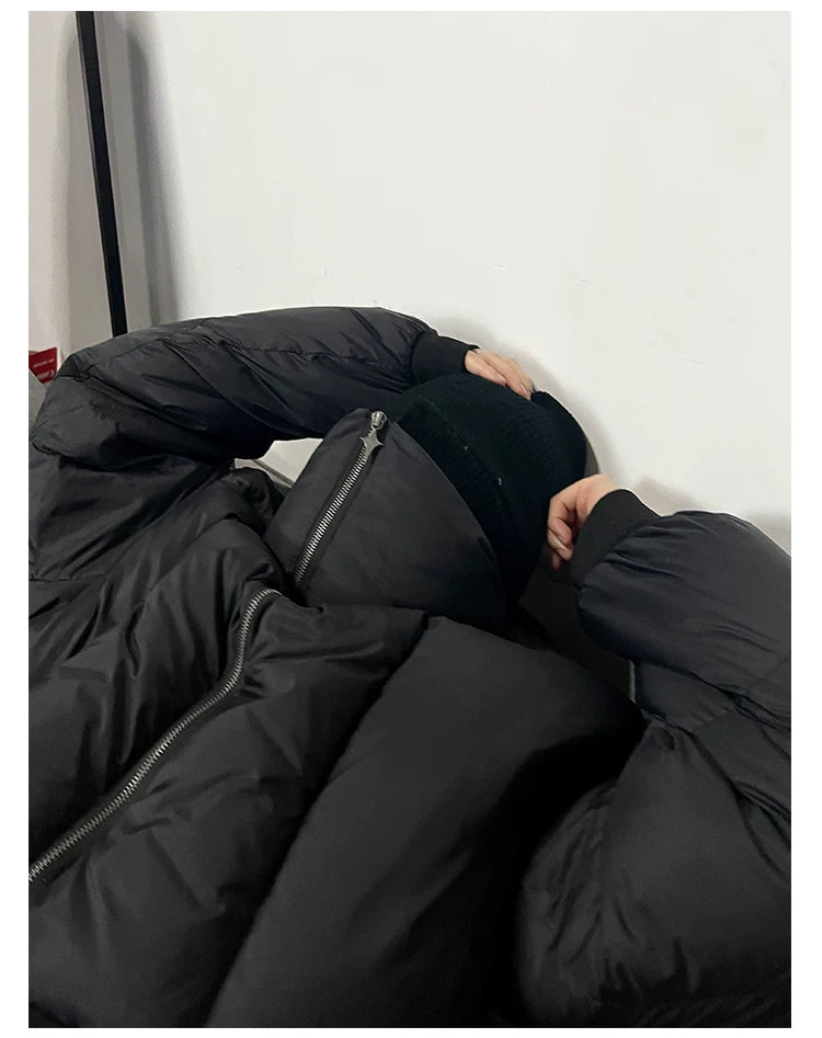 High Collar Zip Oversized Puffer Bomber Jacket