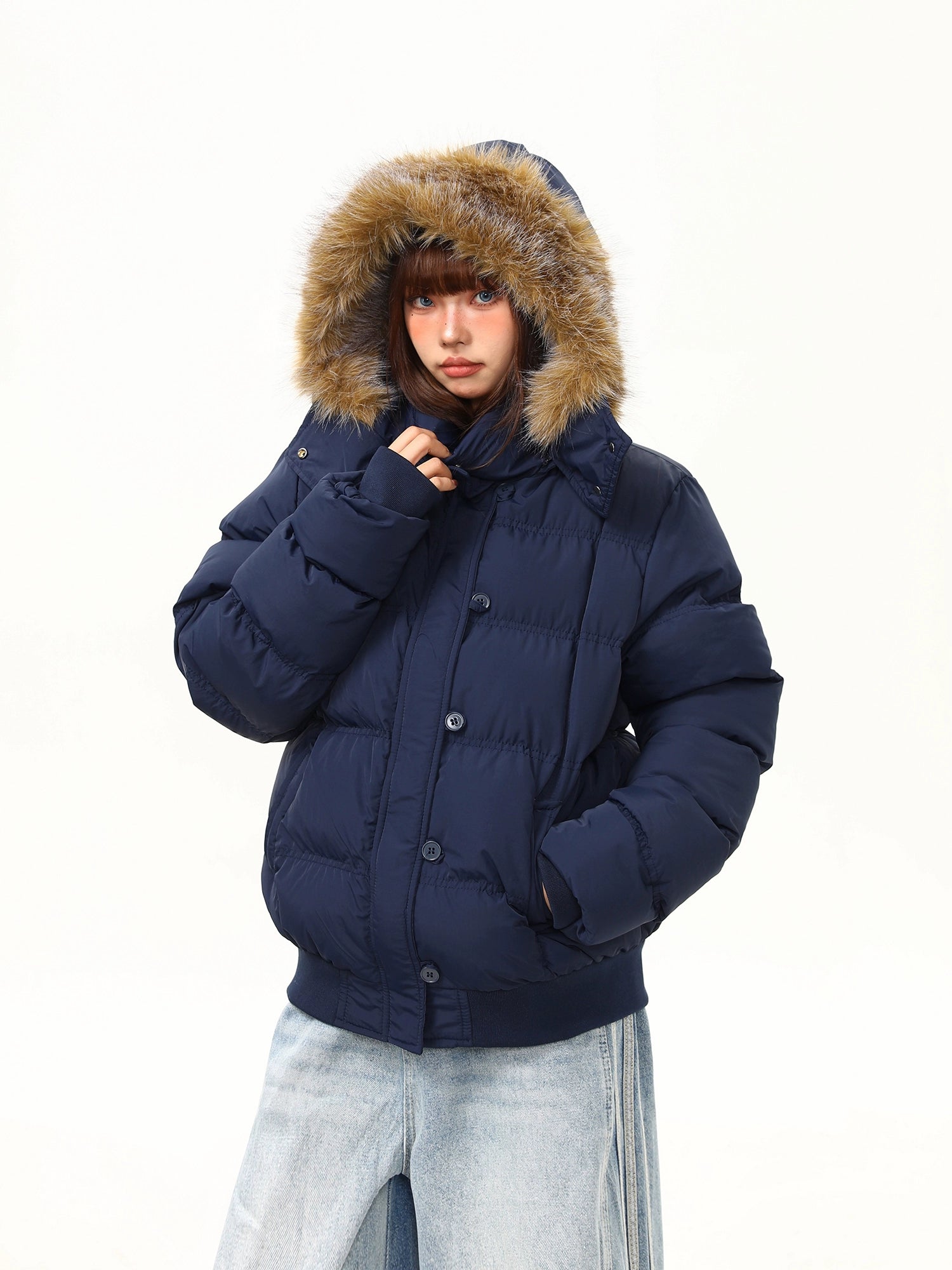 Harbor Faux-Fur Hood Puffer Jacket