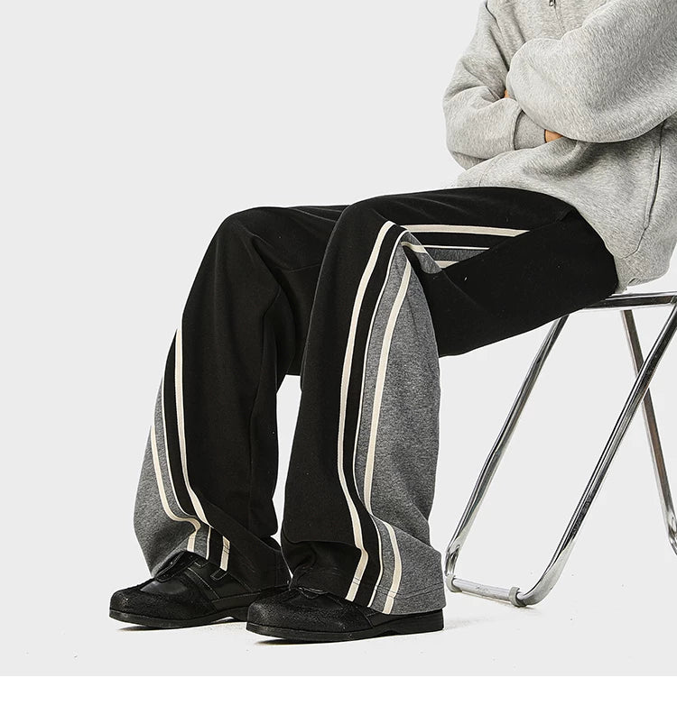 Mint-Stripe Varsity Track Pants