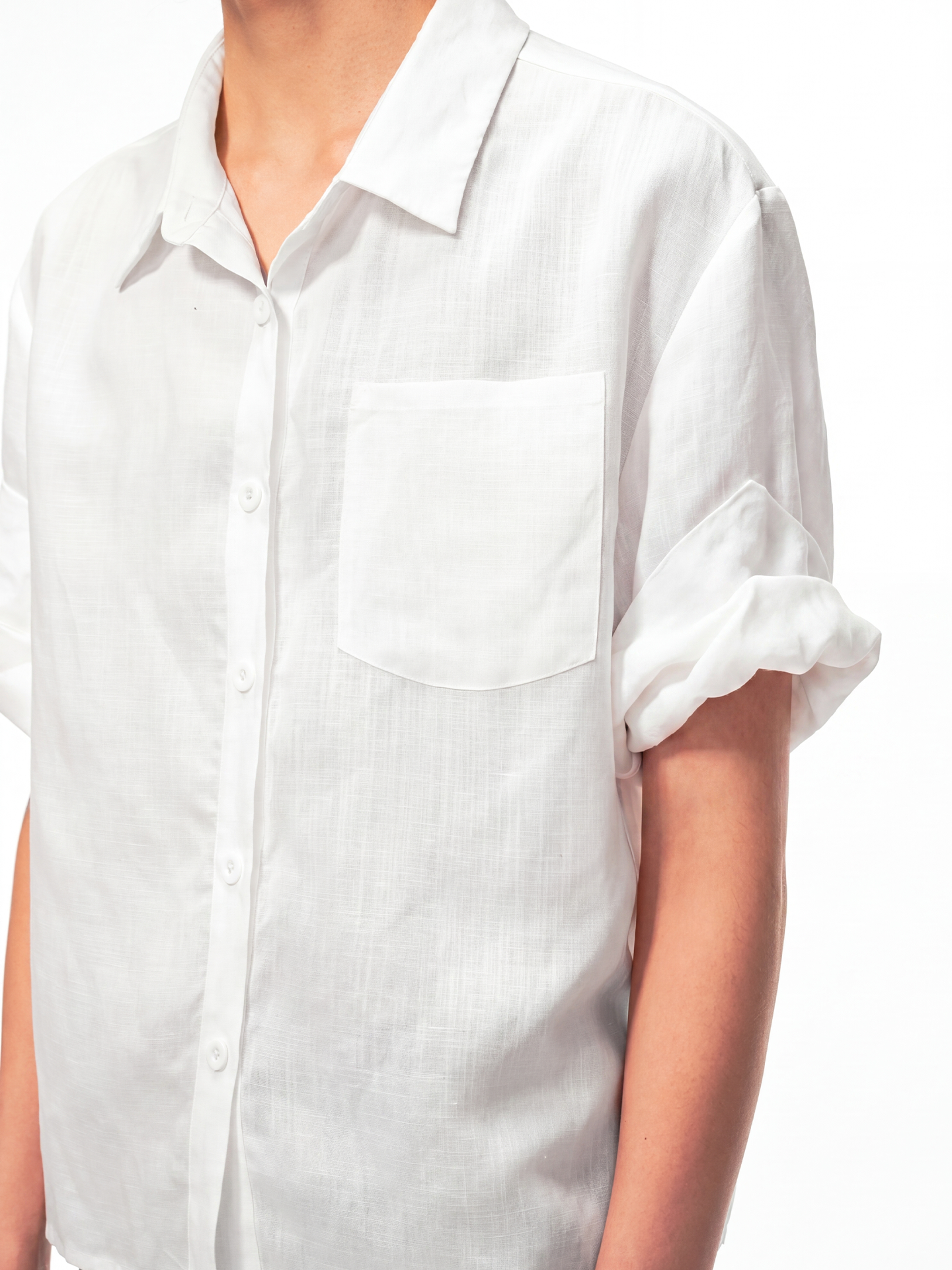 Linen Relaxed Button-Up Shirt