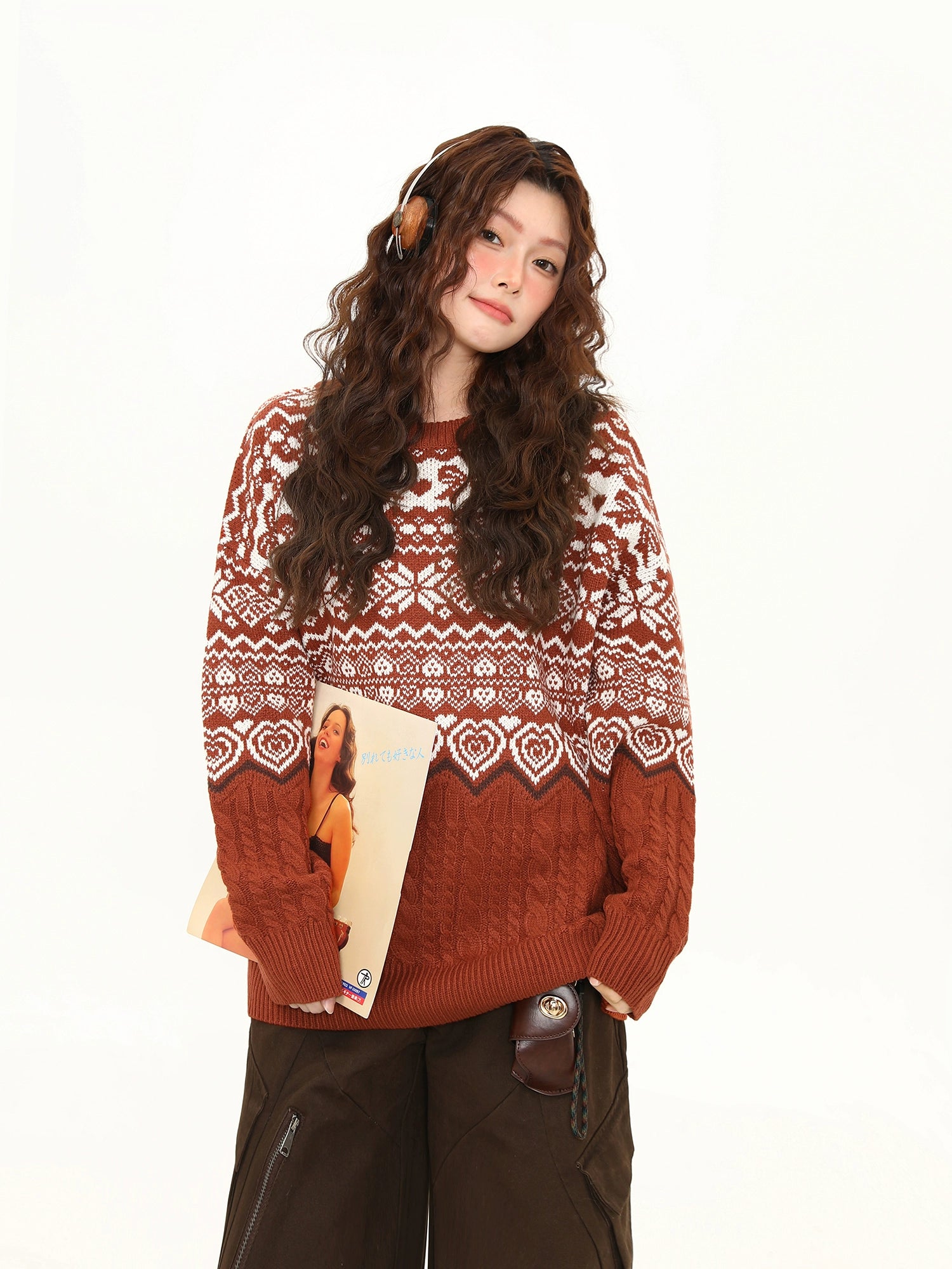 Cinnamon Heart Fair Isle Sweater
