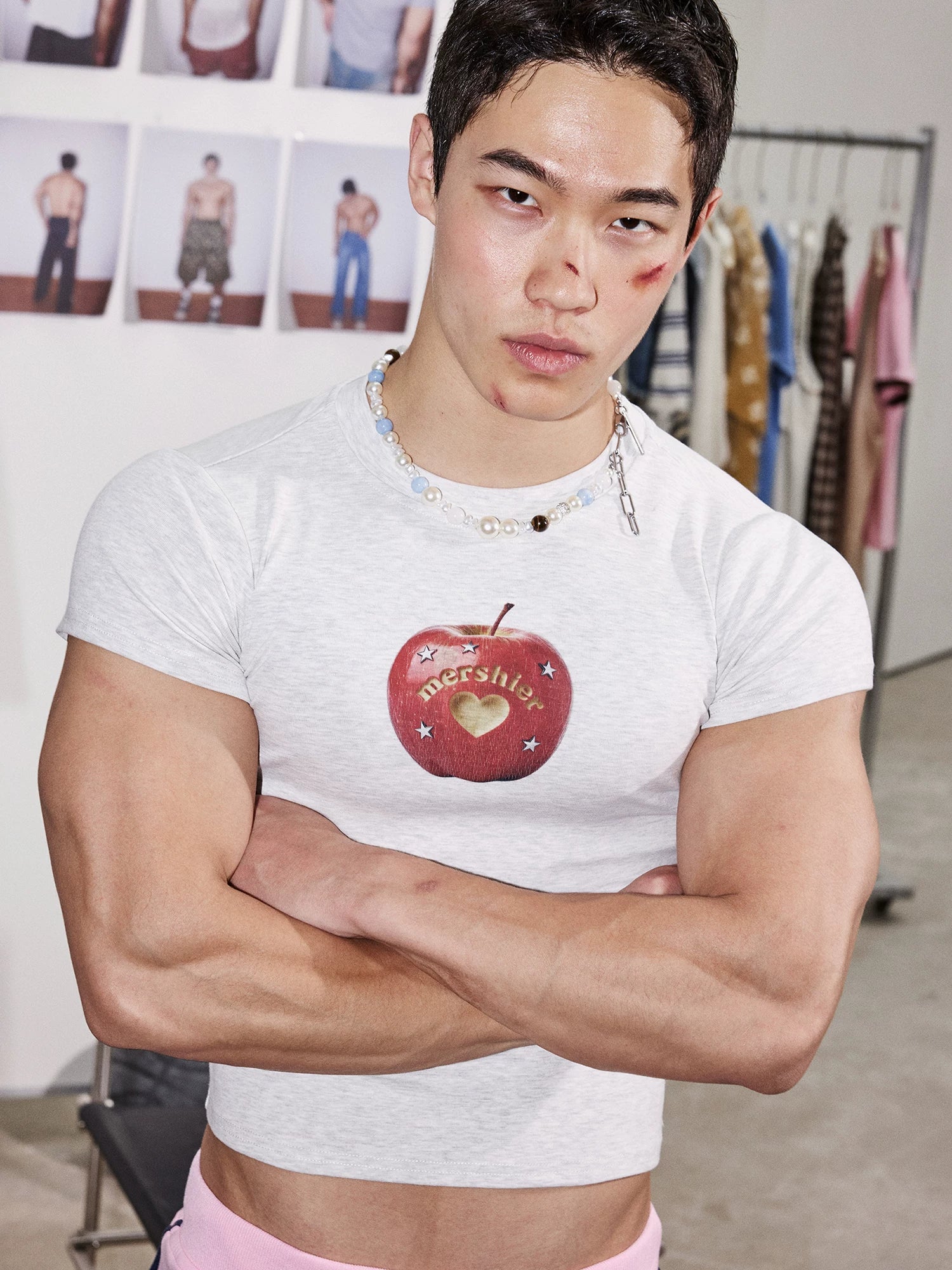 Candy Apple Graphic Fitted Crop Tee