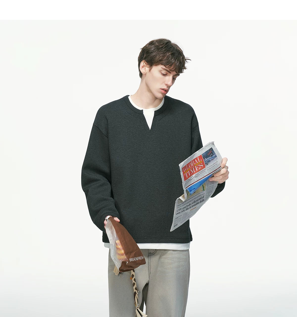 Softlane Layered Crew Sweatshirt