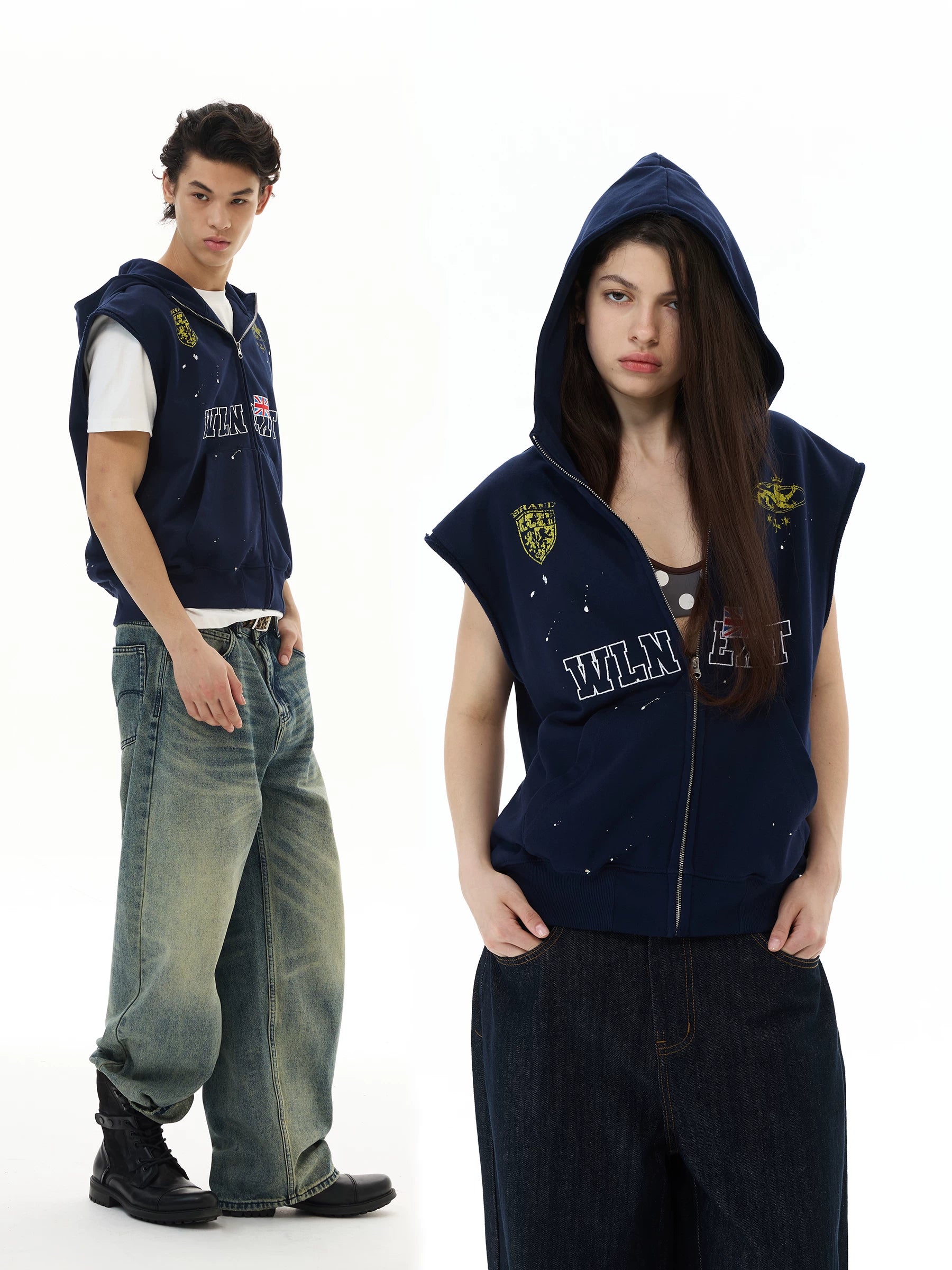 Union Crest Sleeveless Zip Hoodie