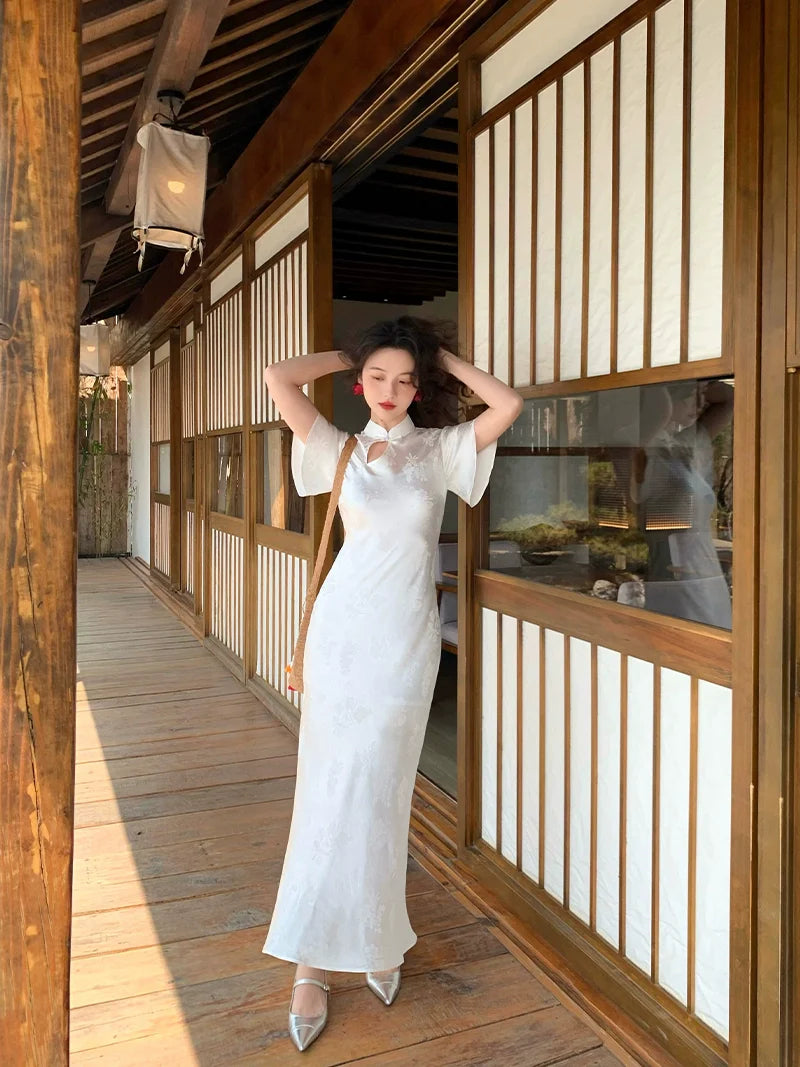 Modern Cheongsam with Flutter Sleeves