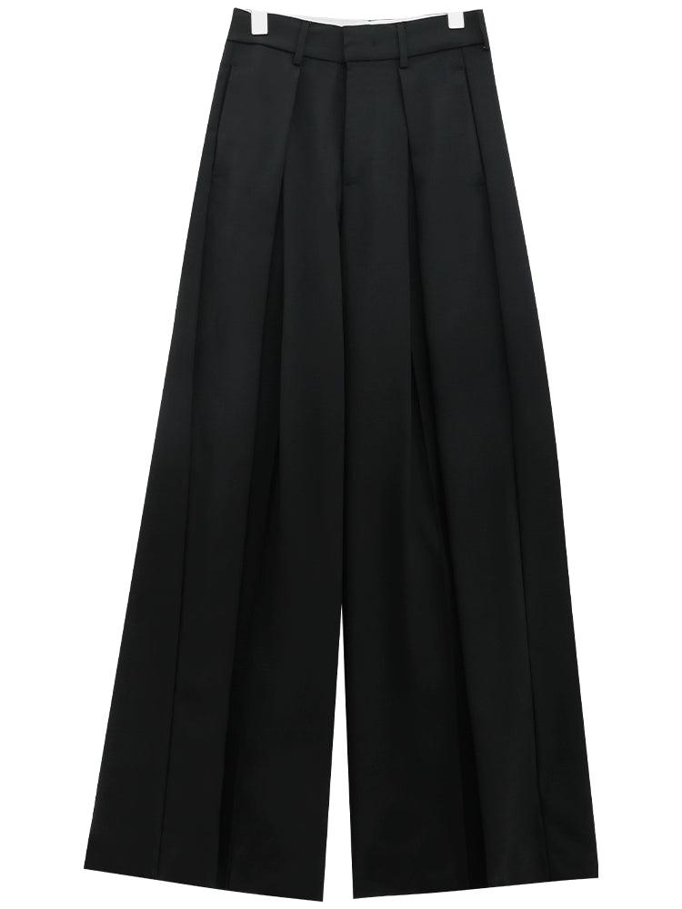 Dramatic Noir Wide-Leg Palazzo Pants